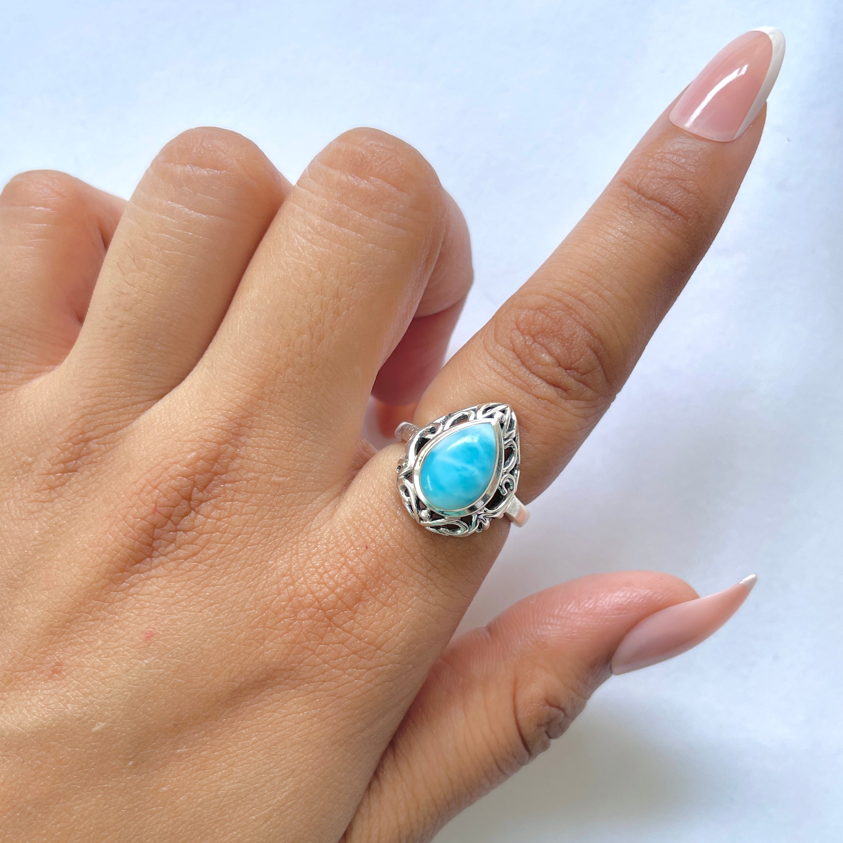 Larimar Ring-(LAR-RDR-124.)