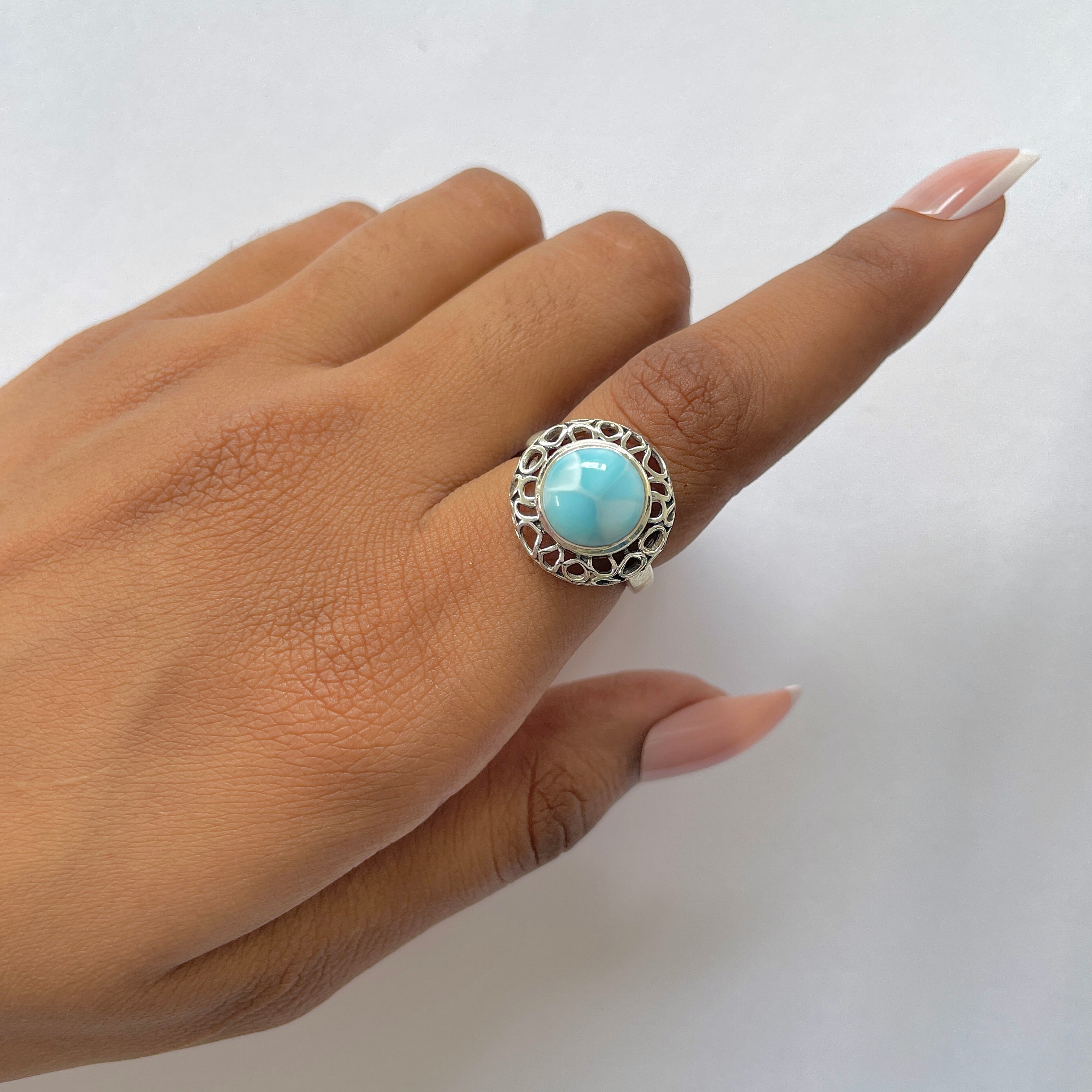 Larimar Ring-(LAR-RDR-53.)