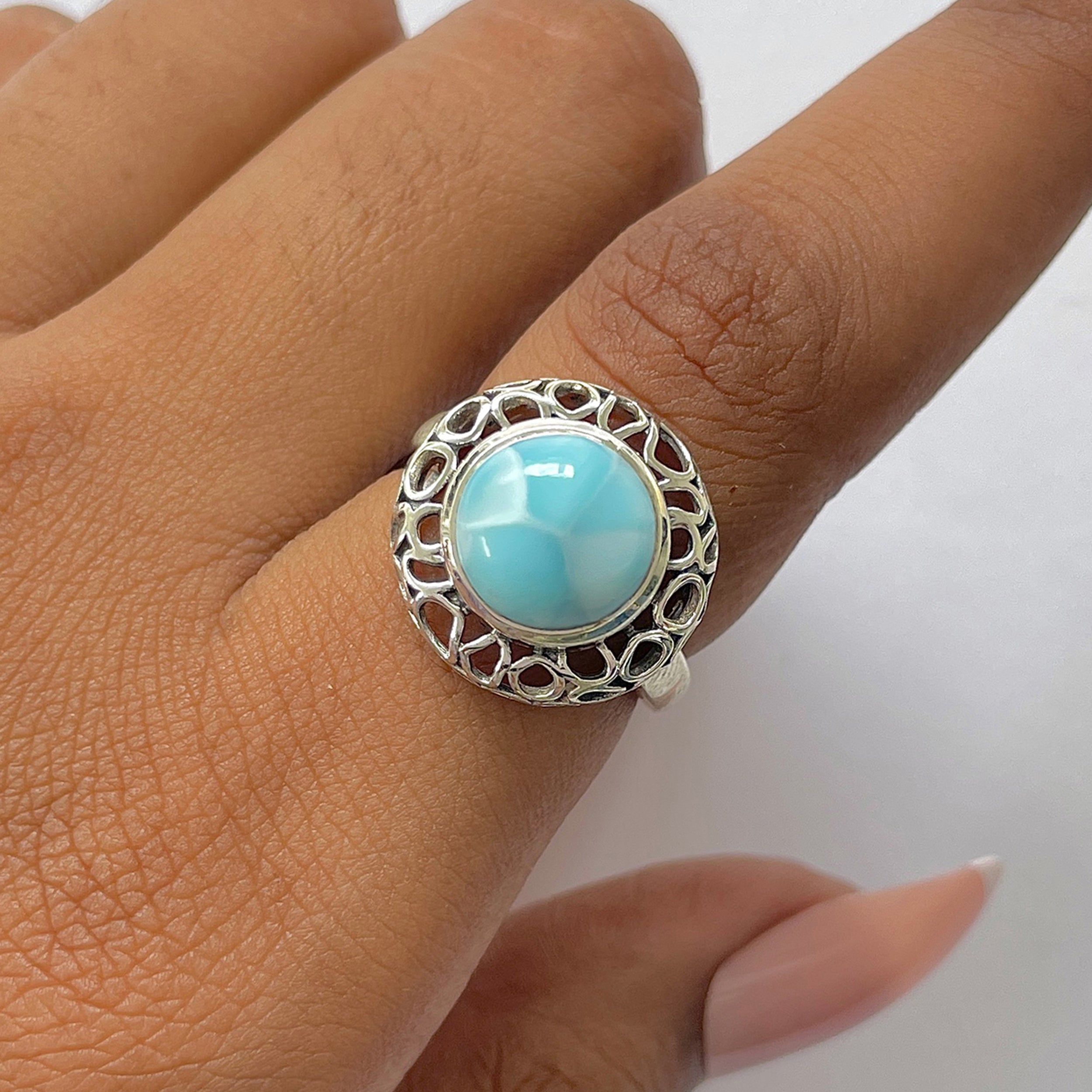 Larimar Ring-(LAR-RDR-53.)