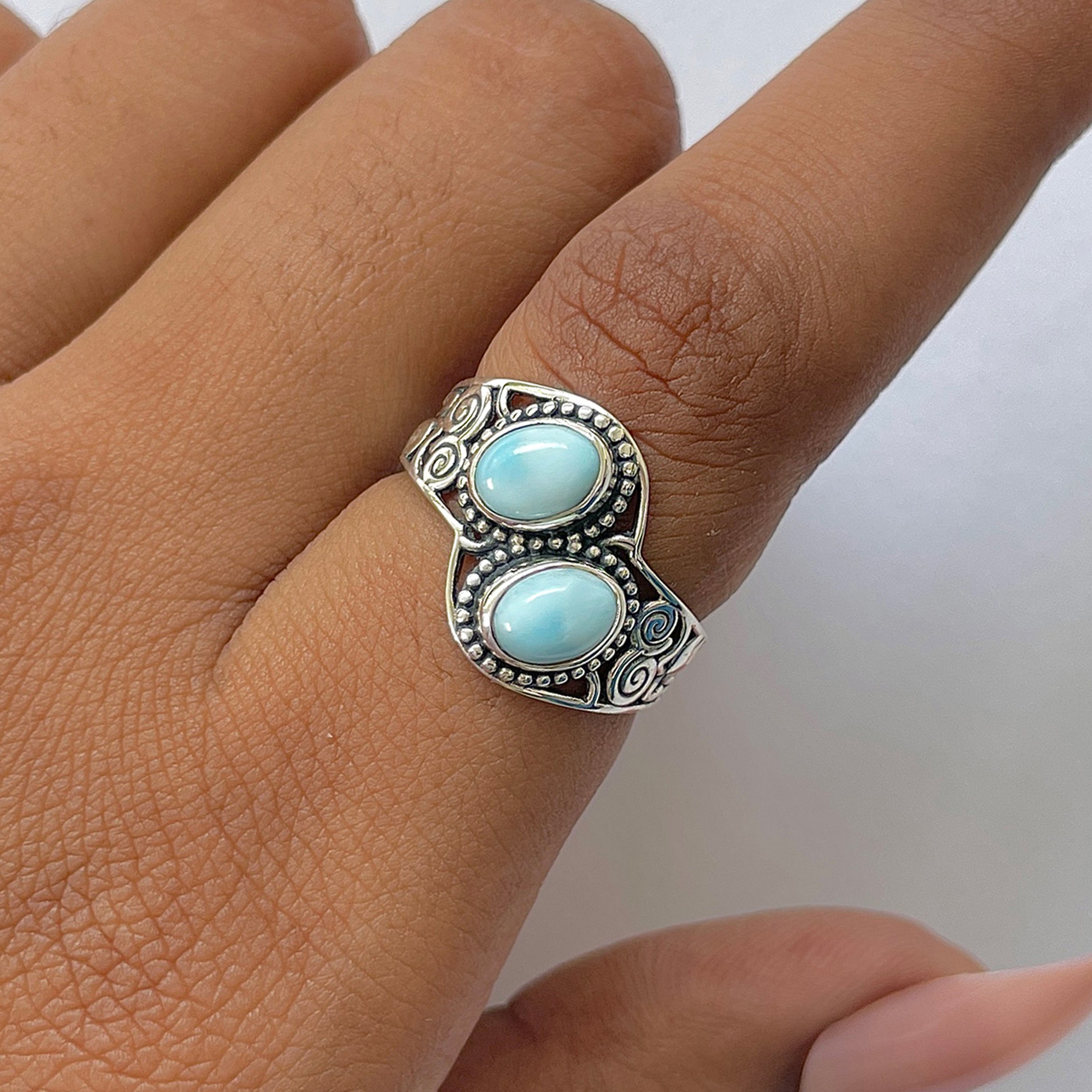 Larimar Ring-(LAR-RDR-62.)