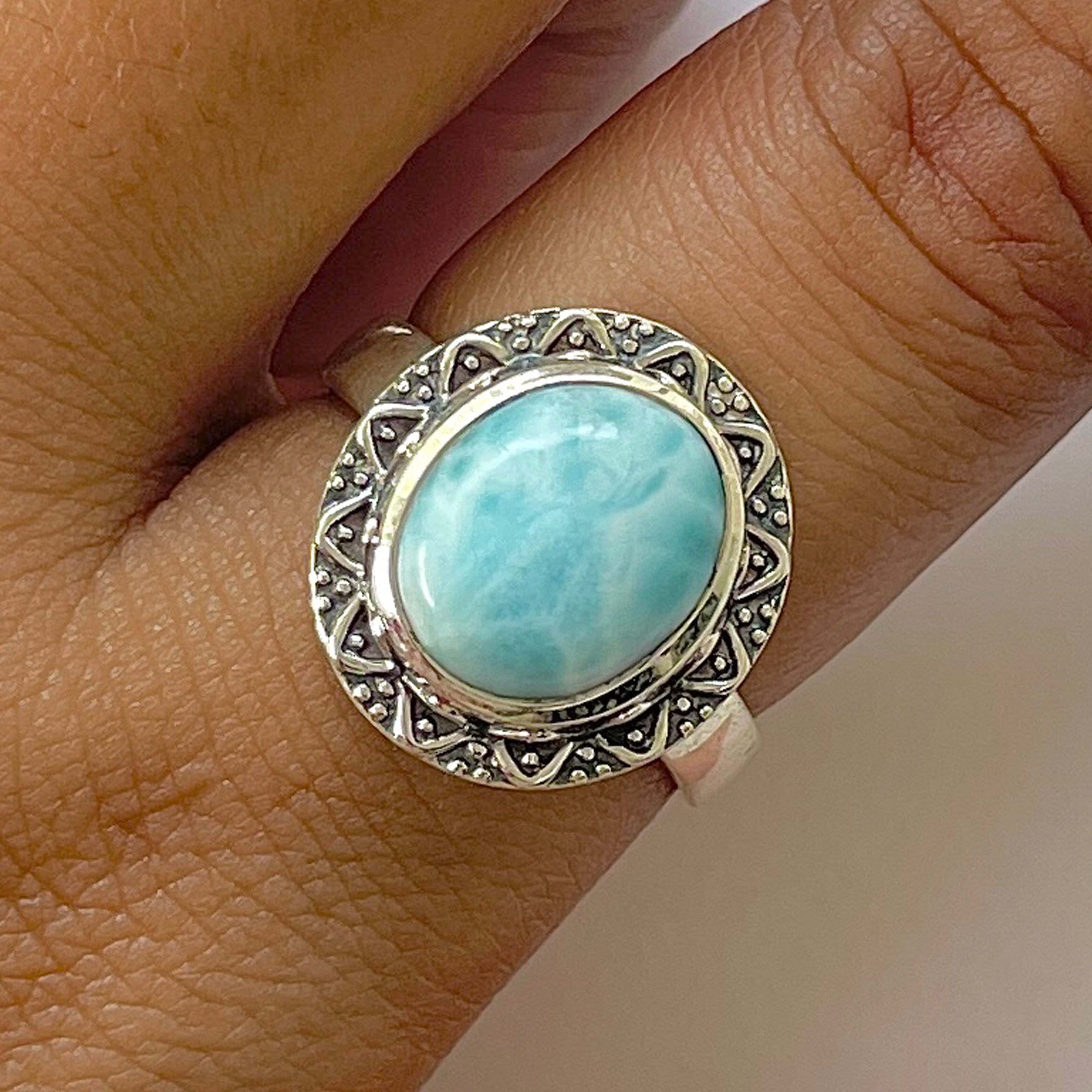 Larimar Ring-(LAR-RDR-89.)