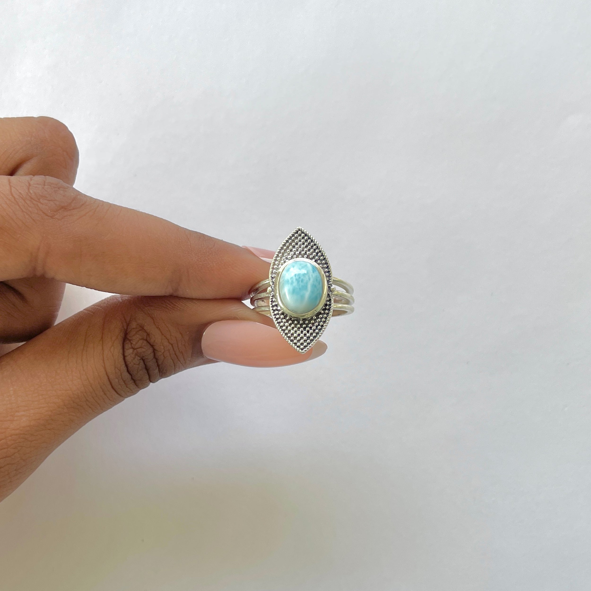 Larimar Ring-(LAR-RDR-92.)