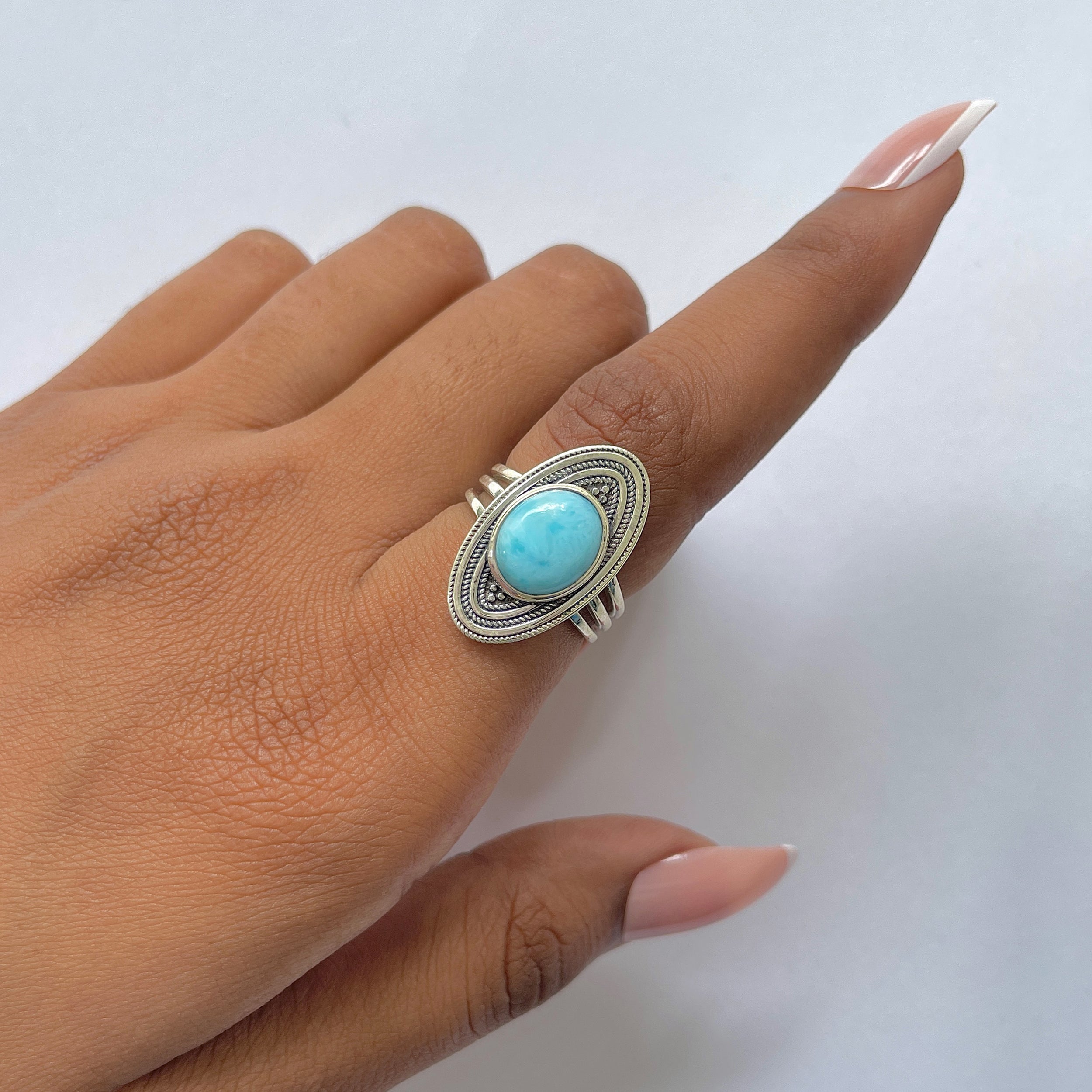 Larimar Ring-(LAR-RDR-95.)