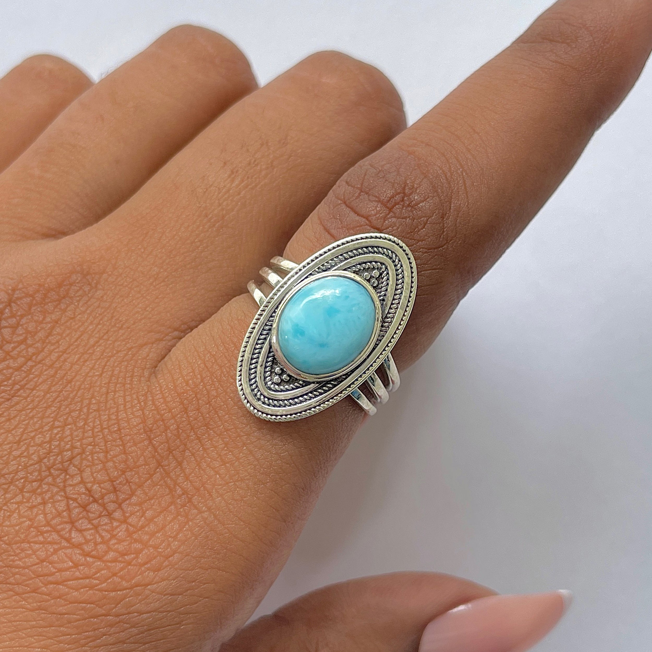 Larimar Ring-(LAR-RDR-95.)