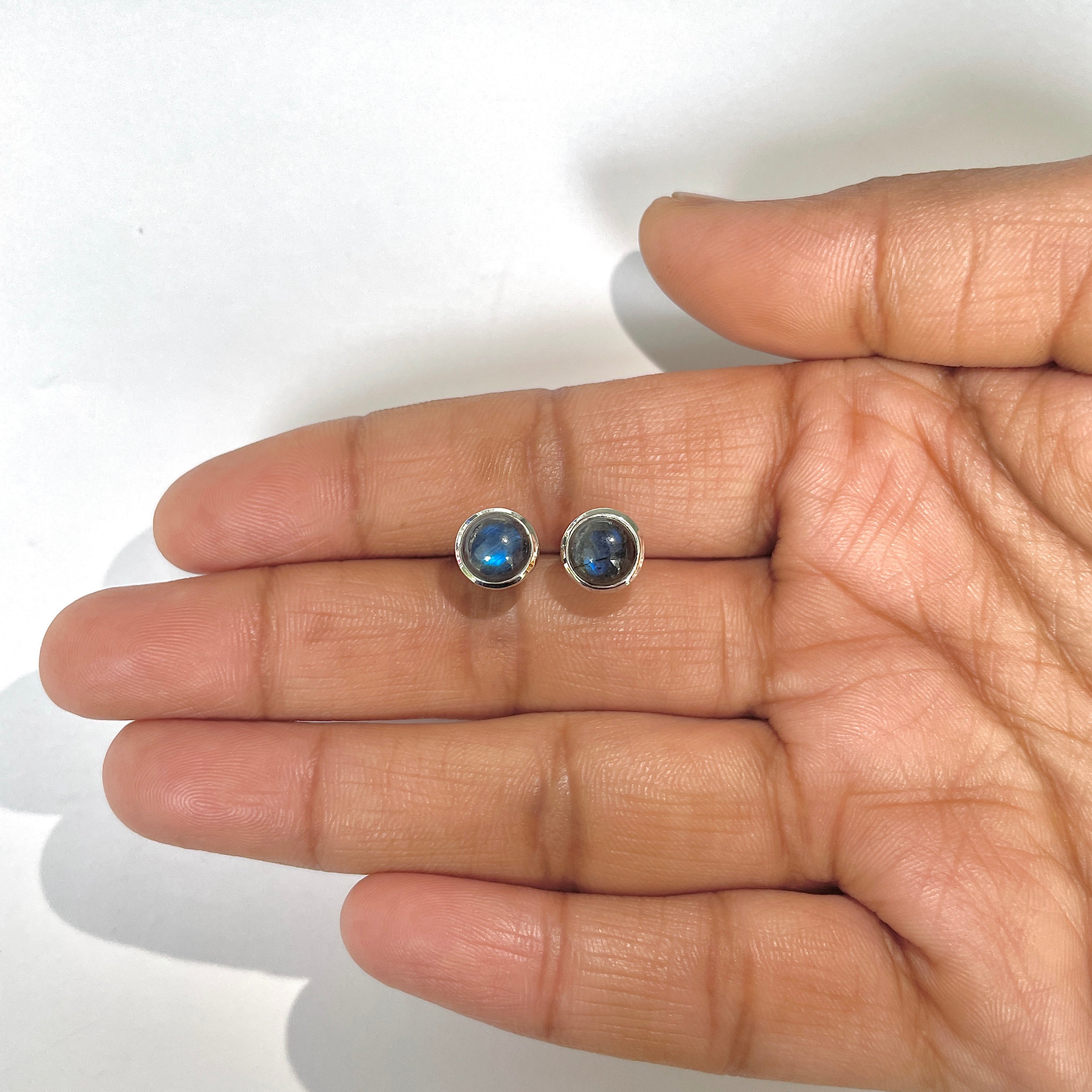 Labradorite Stud Earring-(LBD-RDE-724)
