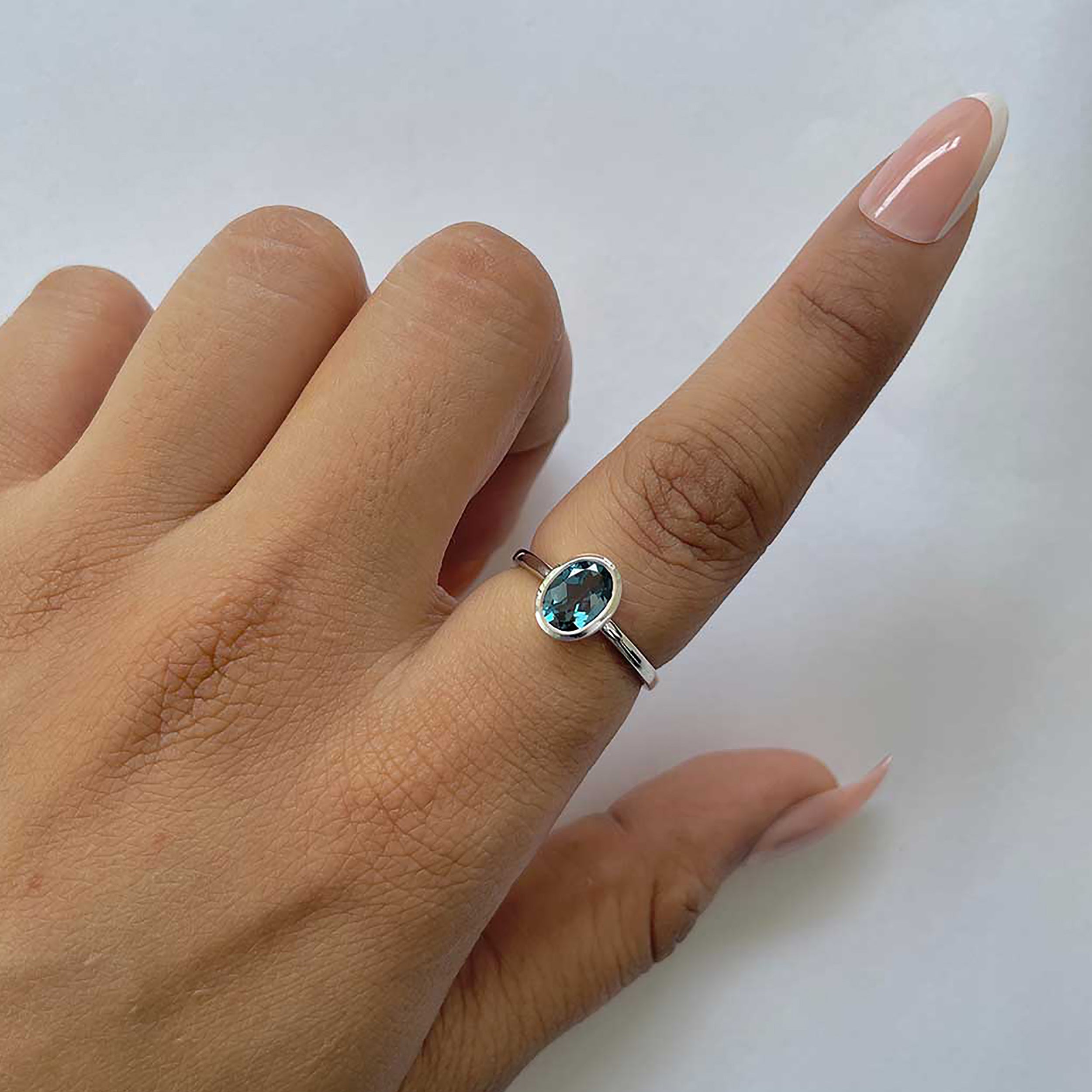 London Blue Topaz Ring-(LBTZ-RDR-248.)