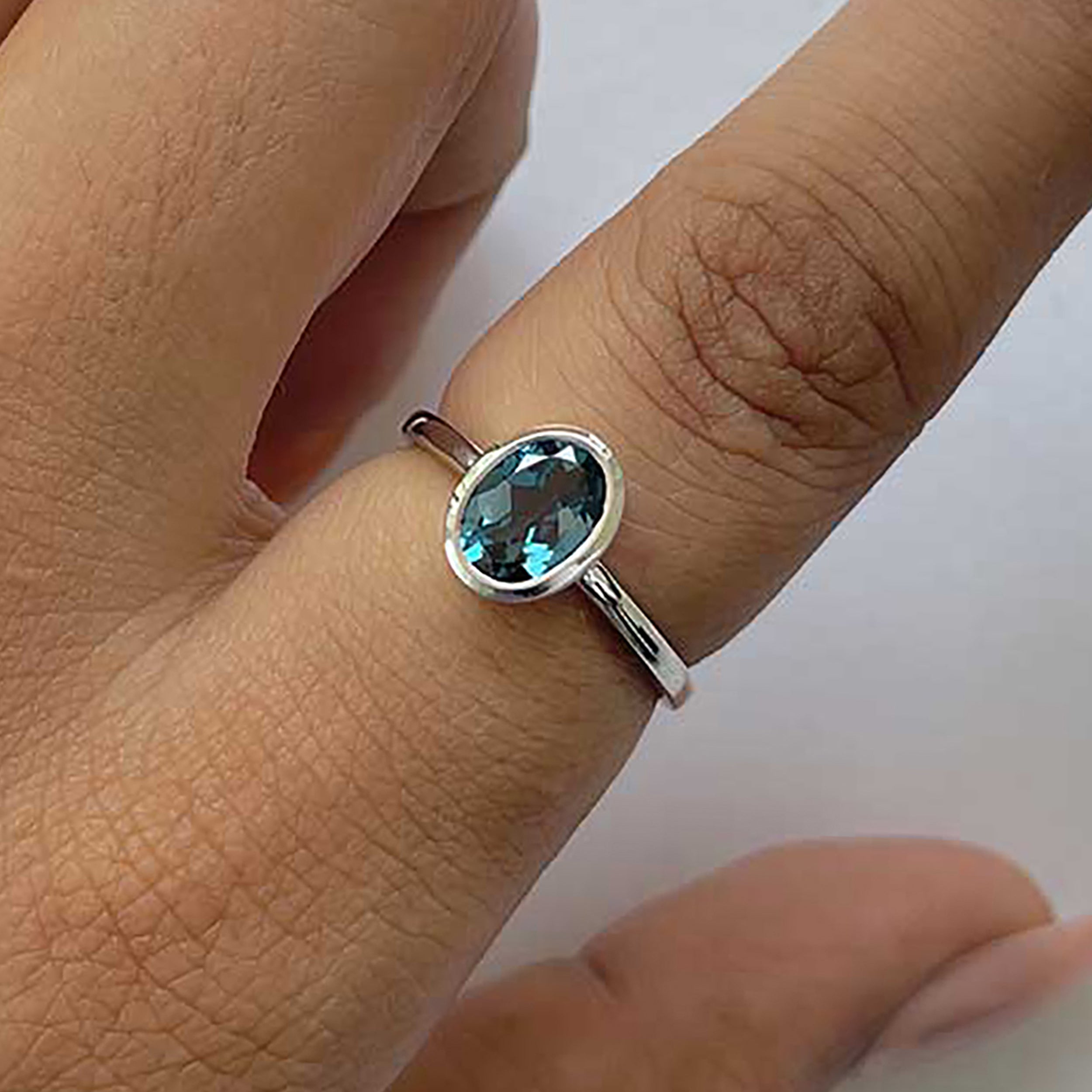 London Blue Topaz Ring-(LBTZ-RDR-248.)