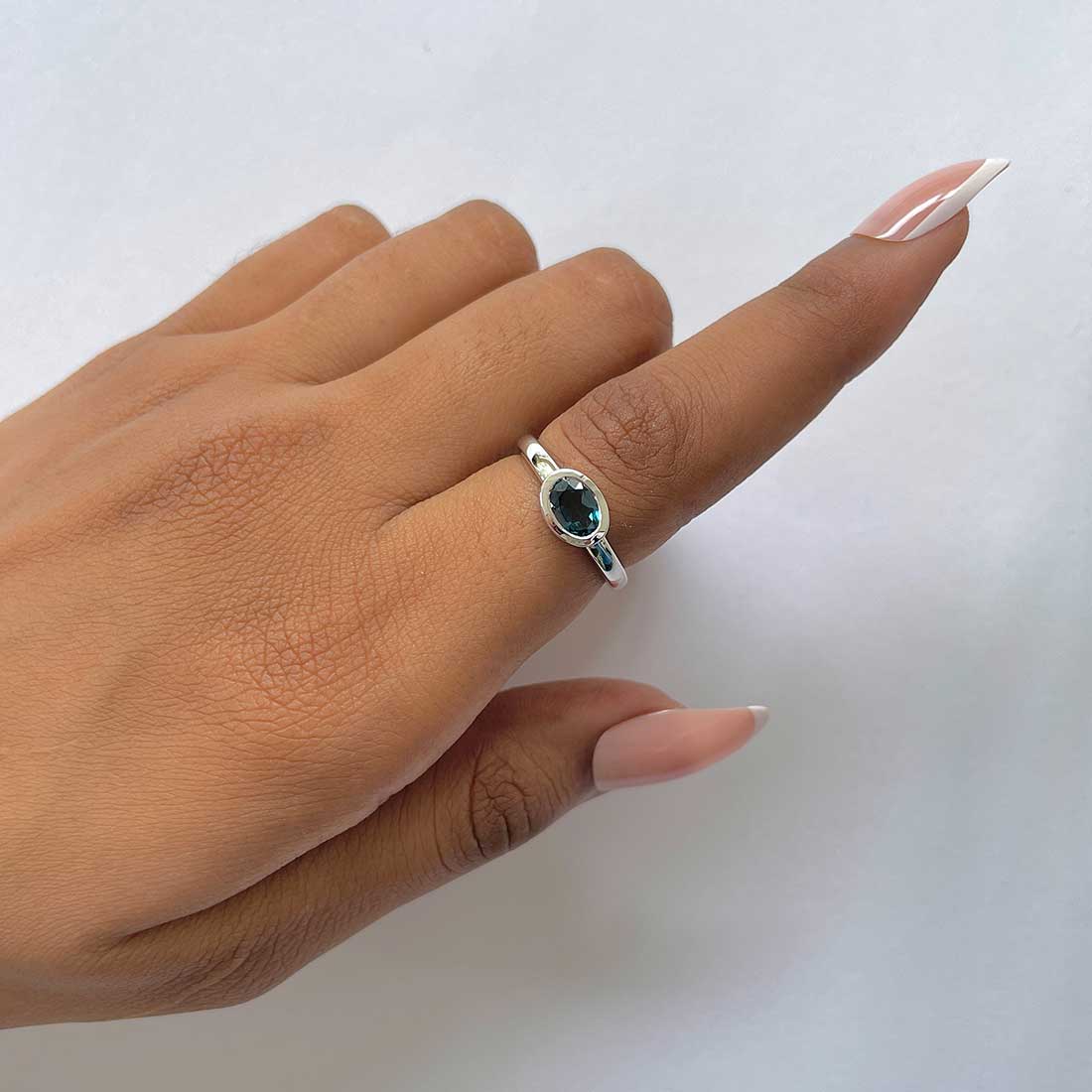 London Blue Topaz Ring-(LBTZ-RDR-4026.)