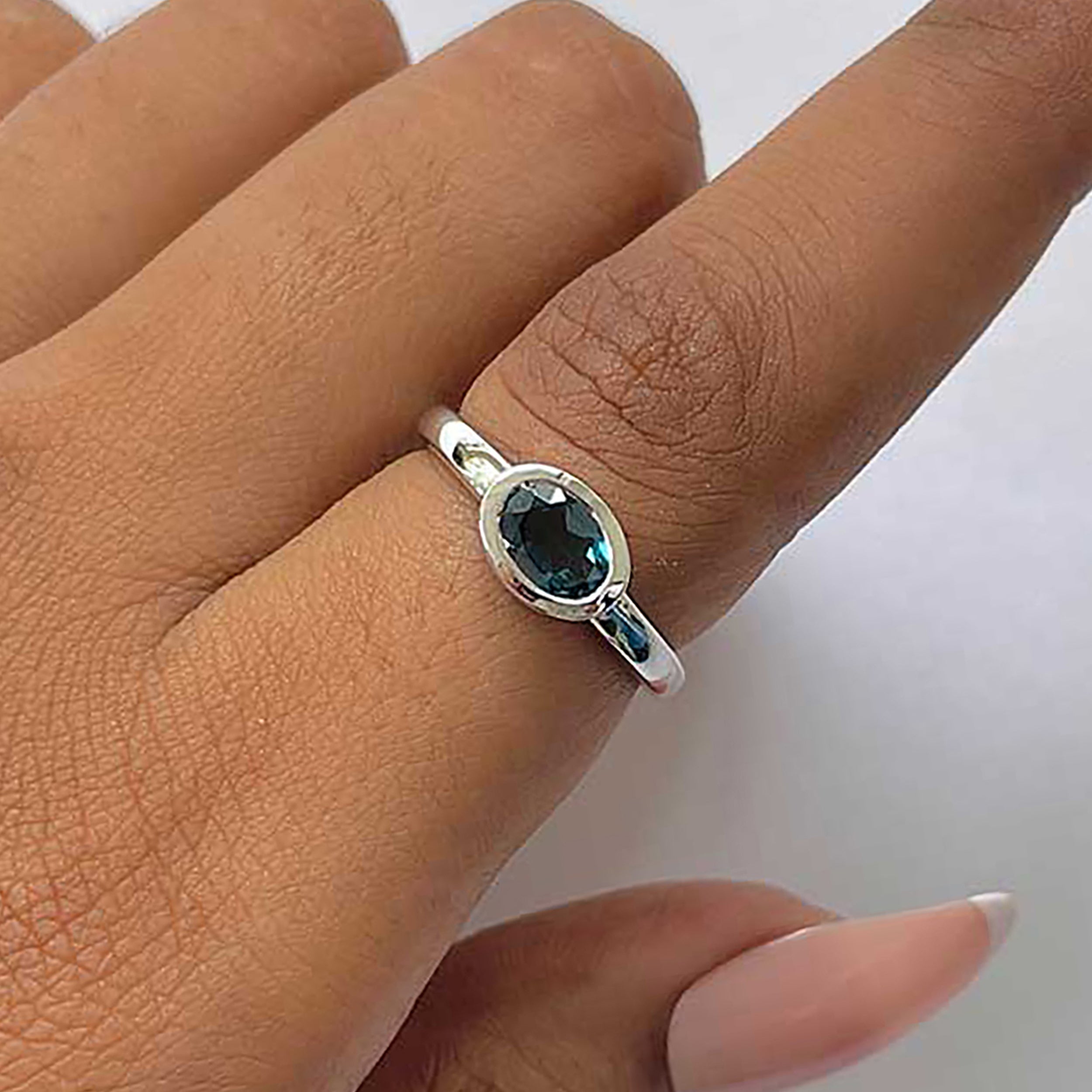 London Blue Topaz Ring-(LBTZ-RDR-4026.)