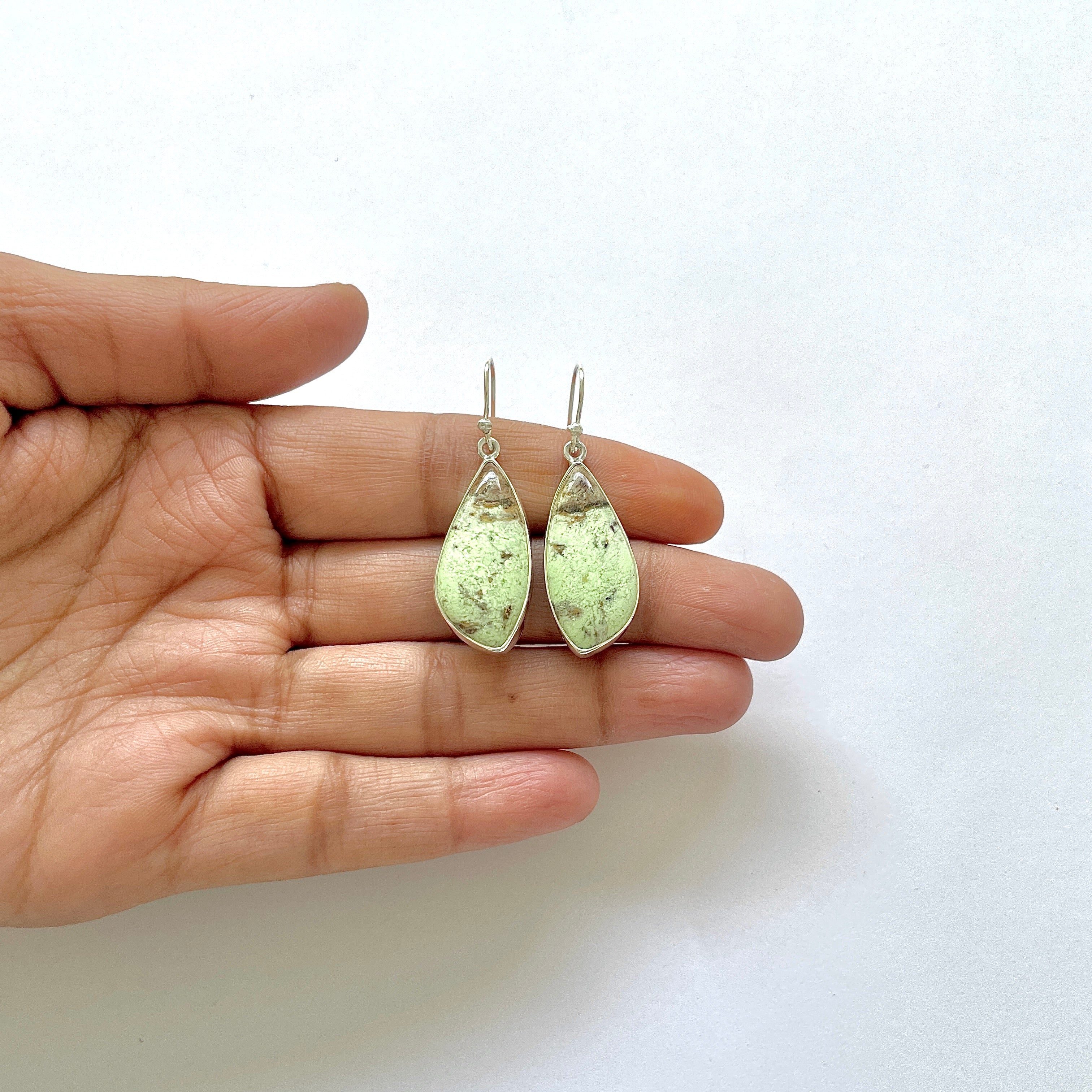 Lemon Chrysoprase Earring-(LCP-3-17)
