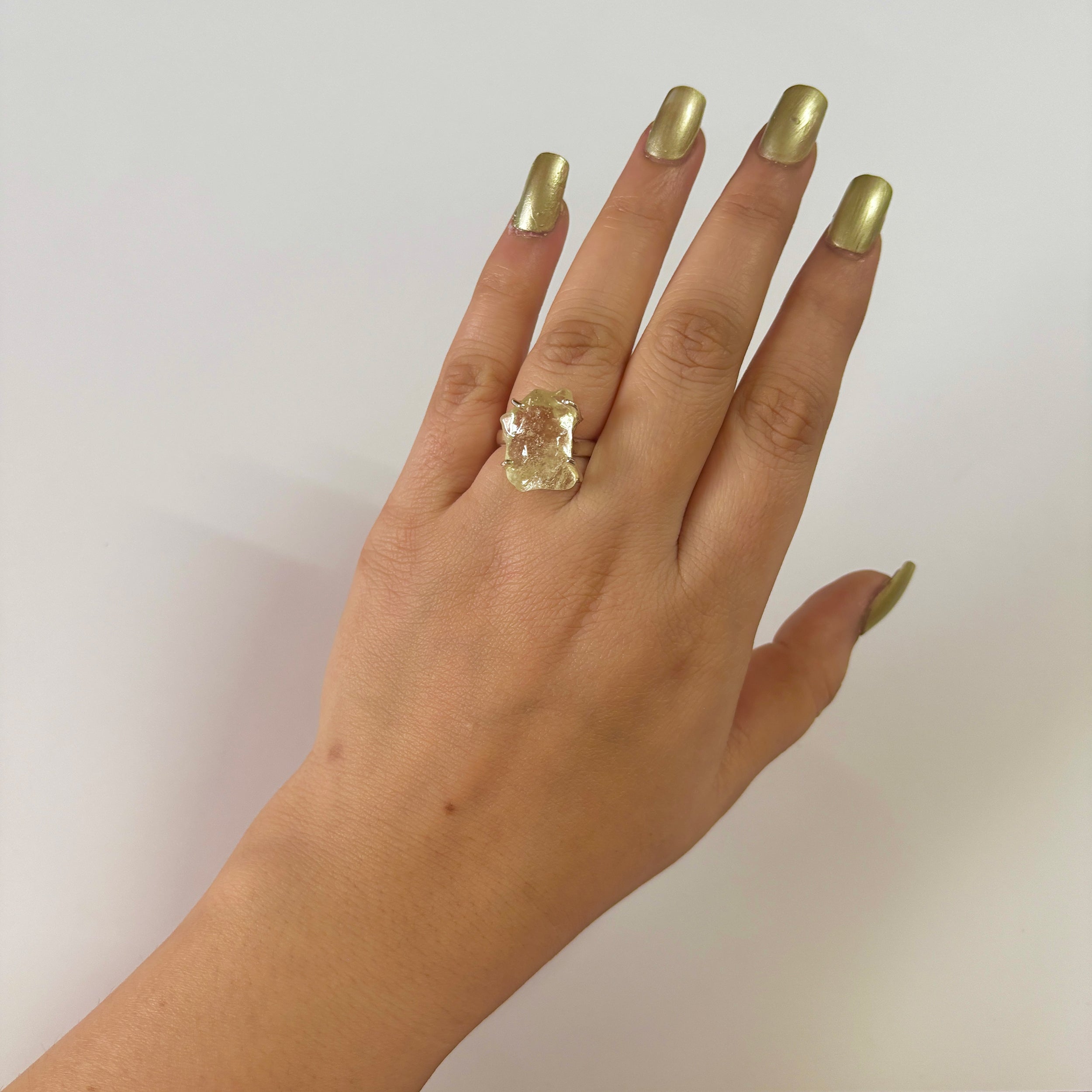 Libyan Desert Glass Ring-(LDG-2-15)