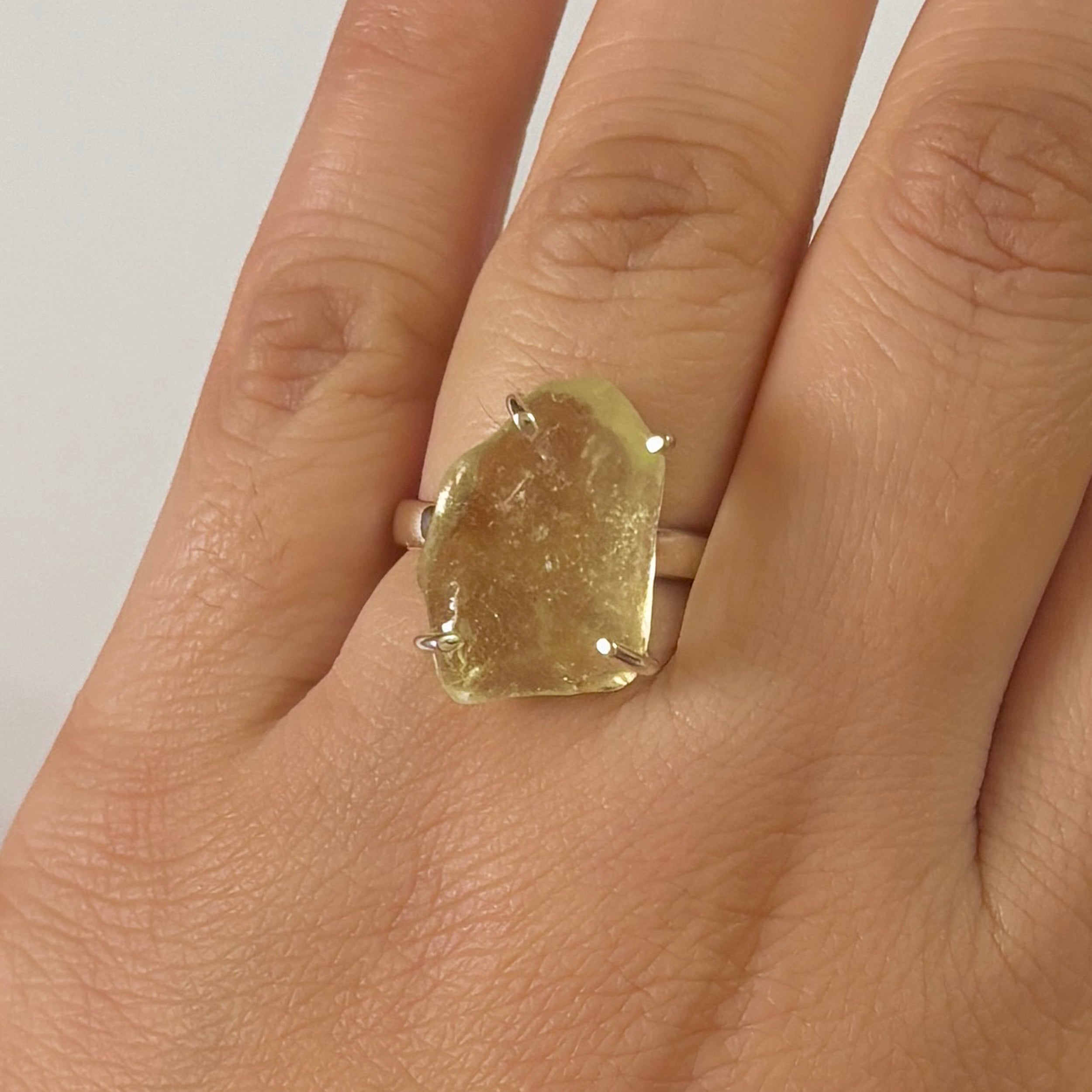 Libyan Desert Glass Ring-(LDG-2-16)