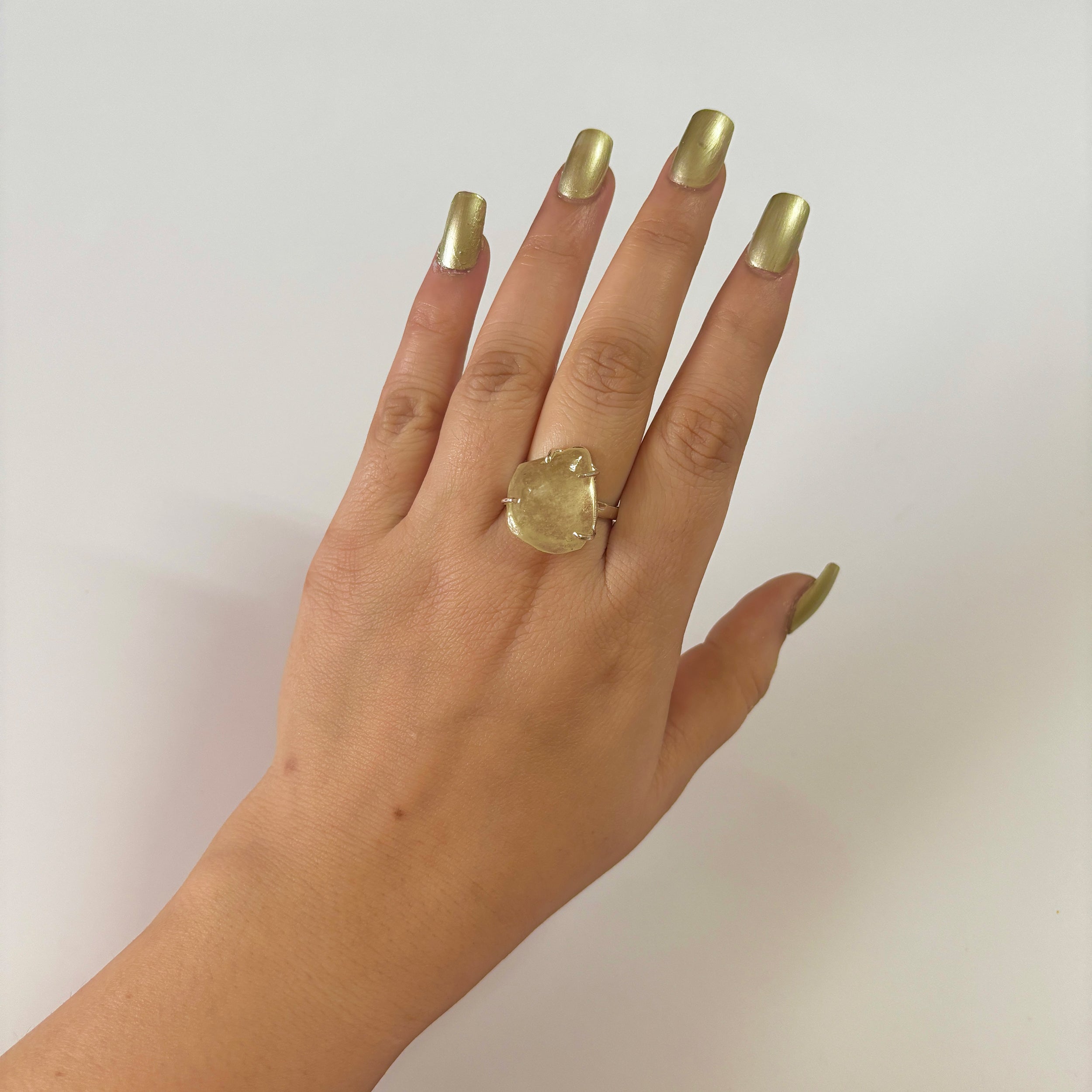 Libyan Desert Glass Ring-(LDG-2-40)
