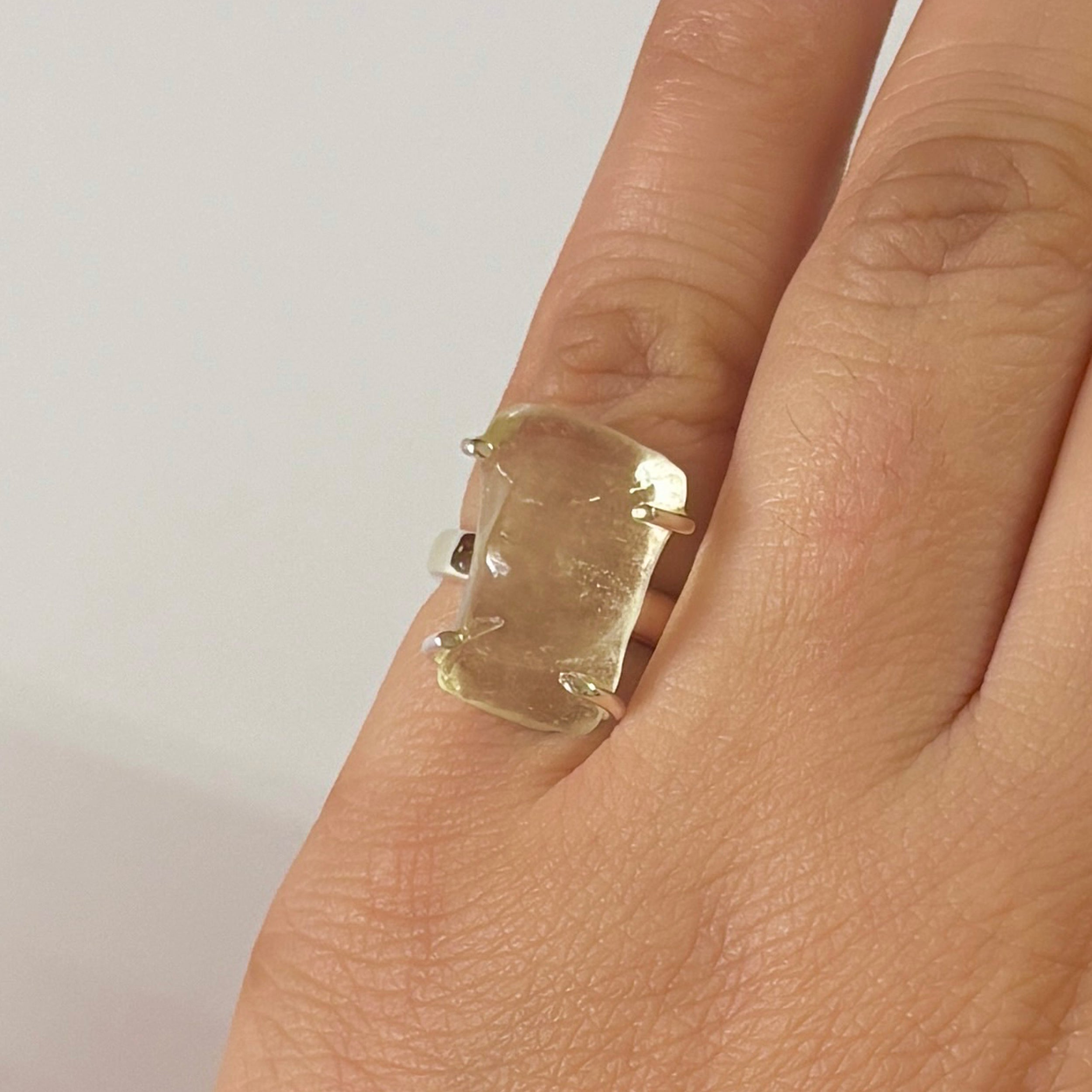 Libyan Desert Glass Ring-(LDG-2-6)