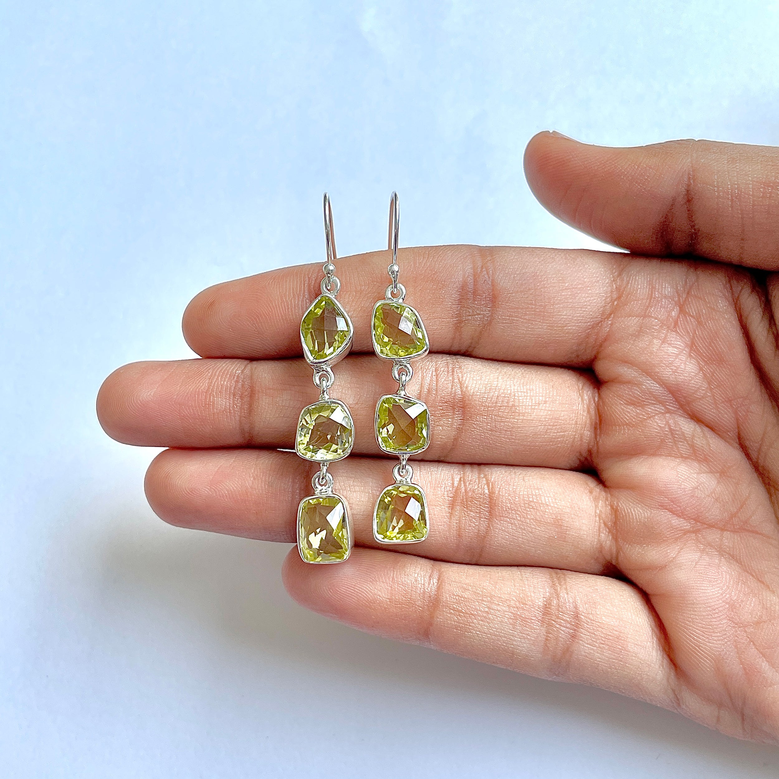 Lemon Quartz Earring-(LEM-3-1)