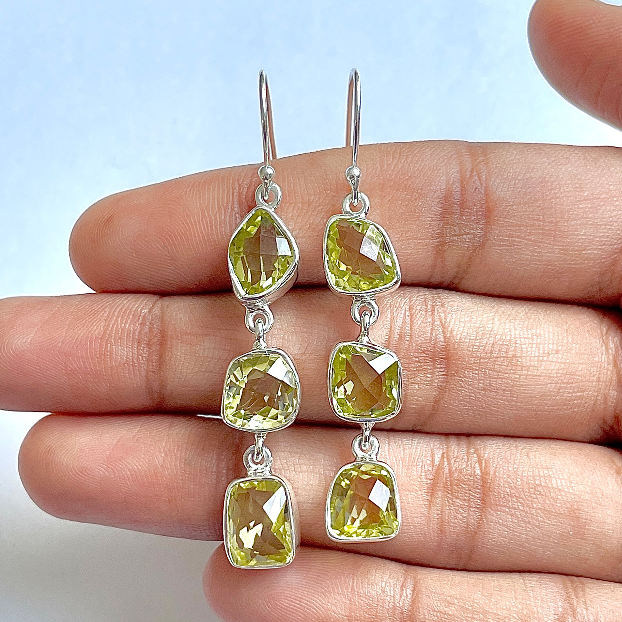 Lemon Quartz Earring-(LEM-3-1)