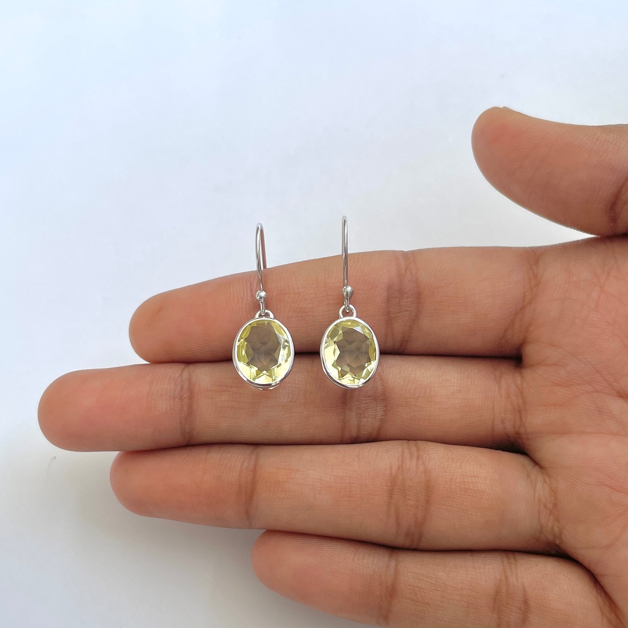 Lemon Quartz Earring-(LEM-RDE-997)
