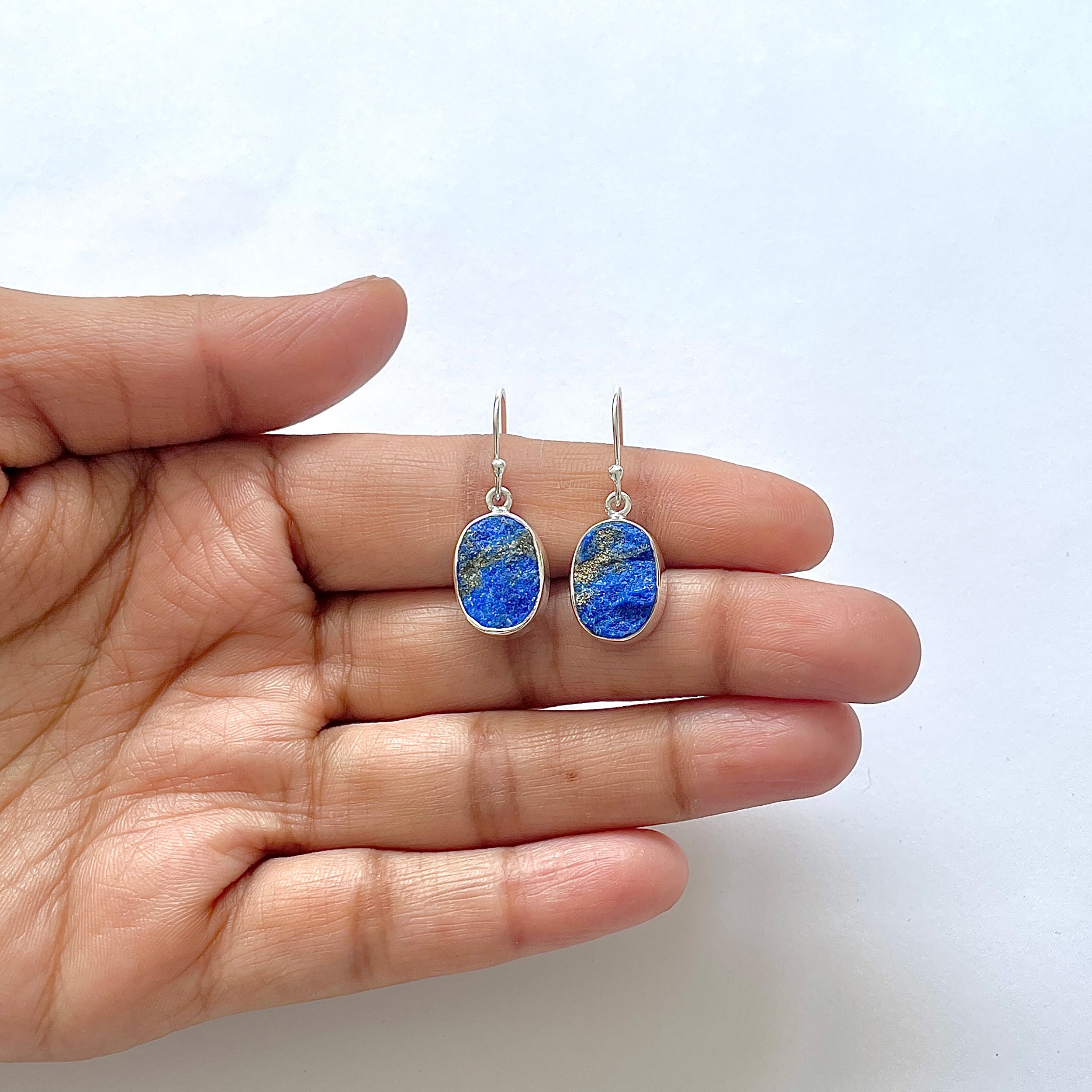 Lapis Rough Earring-(LLP-3-13)