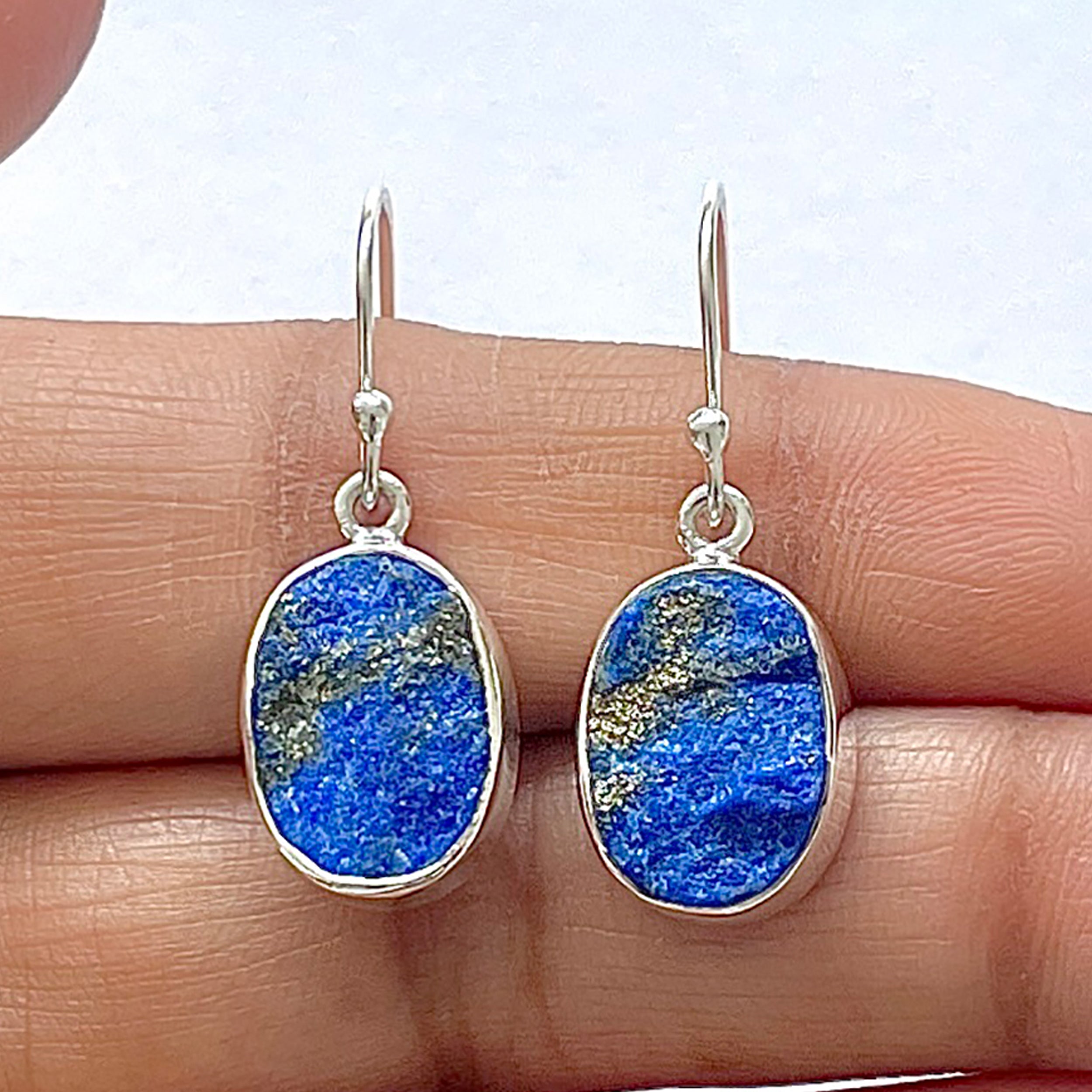 Lapis Rough Earring-(LLP-3-13)