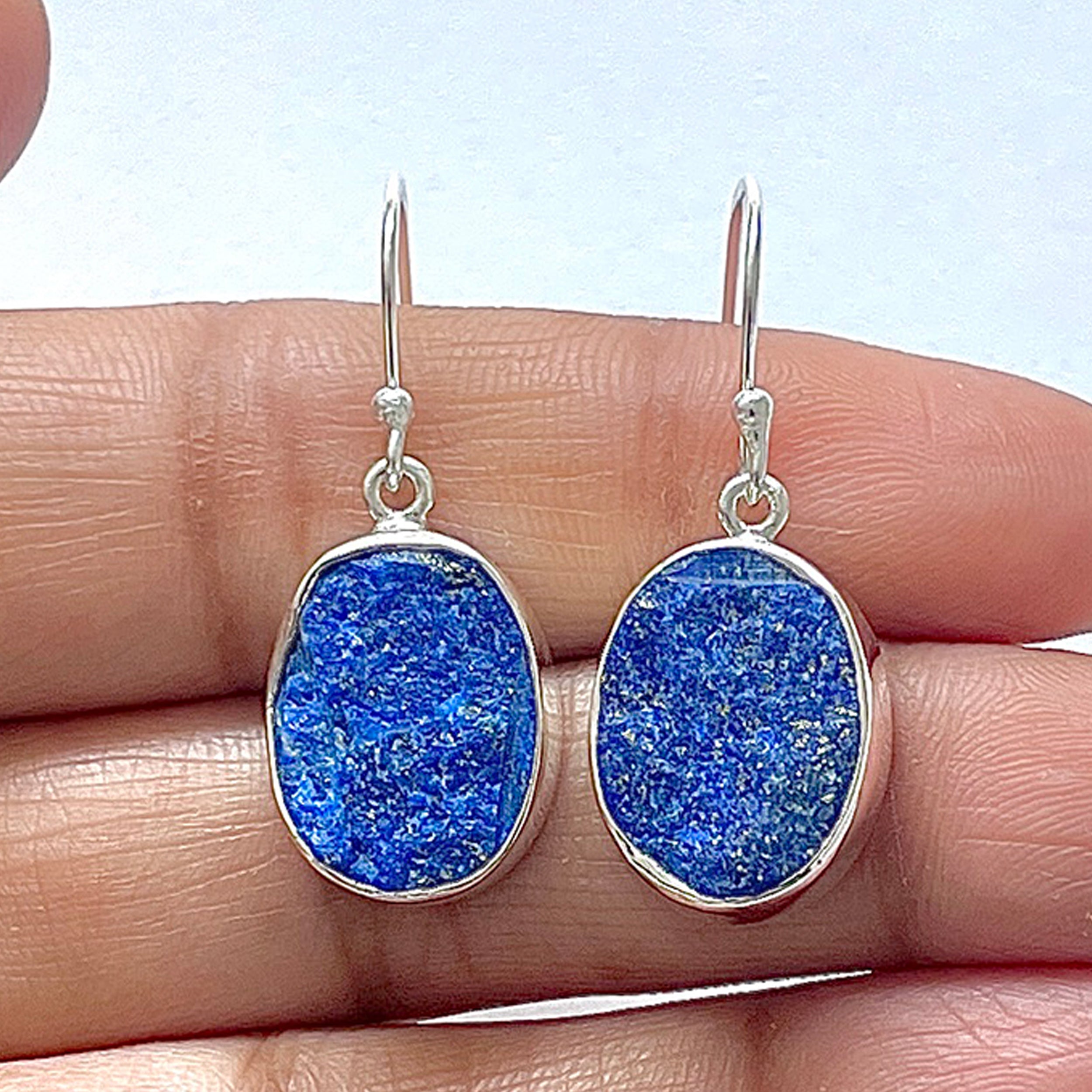 Lapis Rough Earring-(LLP-3-2)