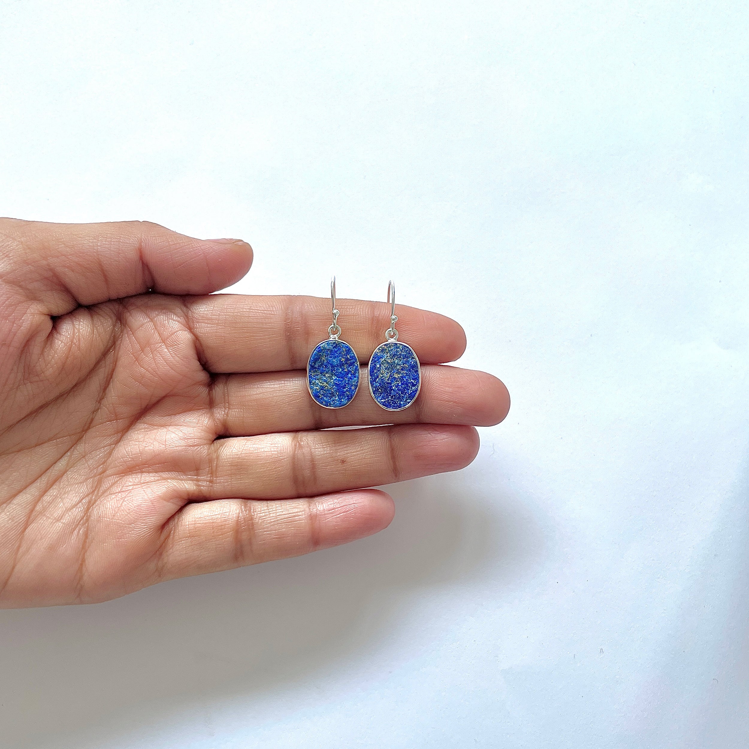 Lapis Rough Earring-(LLP-3-3)