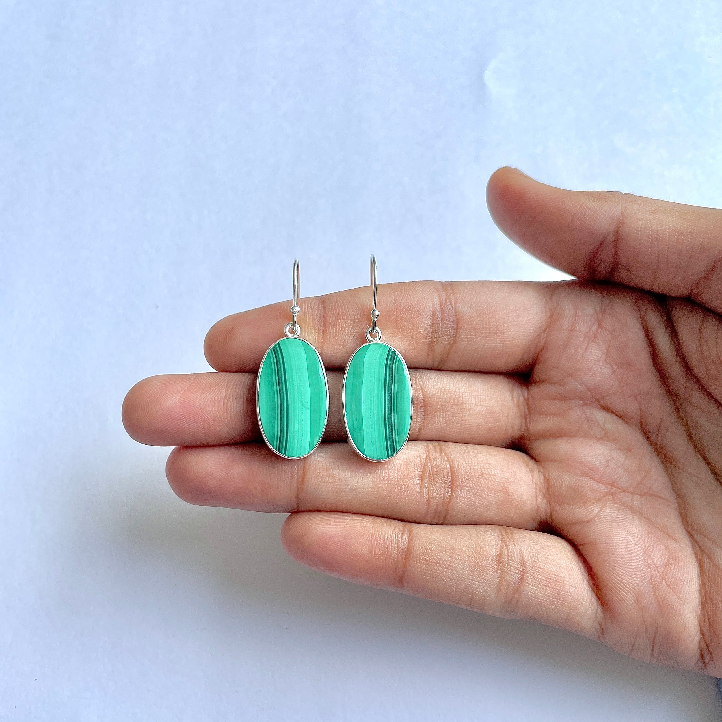 Malachite Earring-(MLC-3-10)