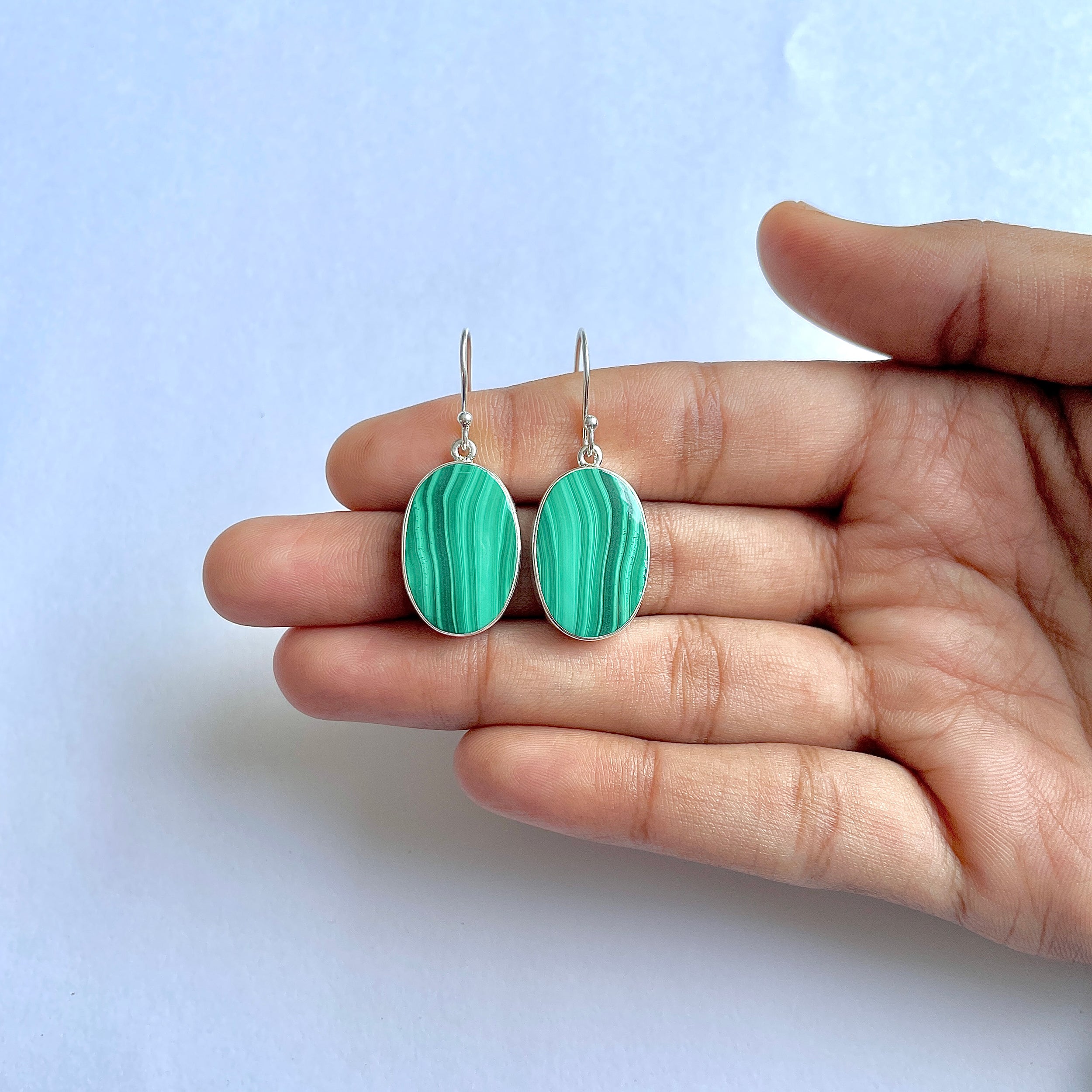 Malachite Earring-(MLC-3-9)