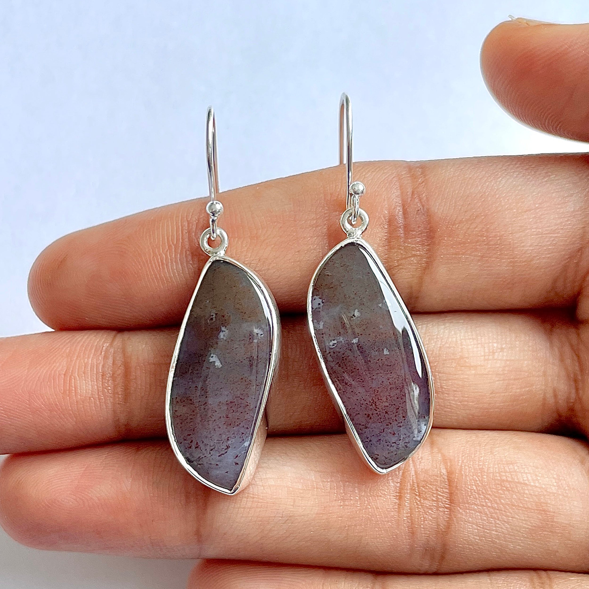 Moss Agate Earring-(MOA-3-14)
