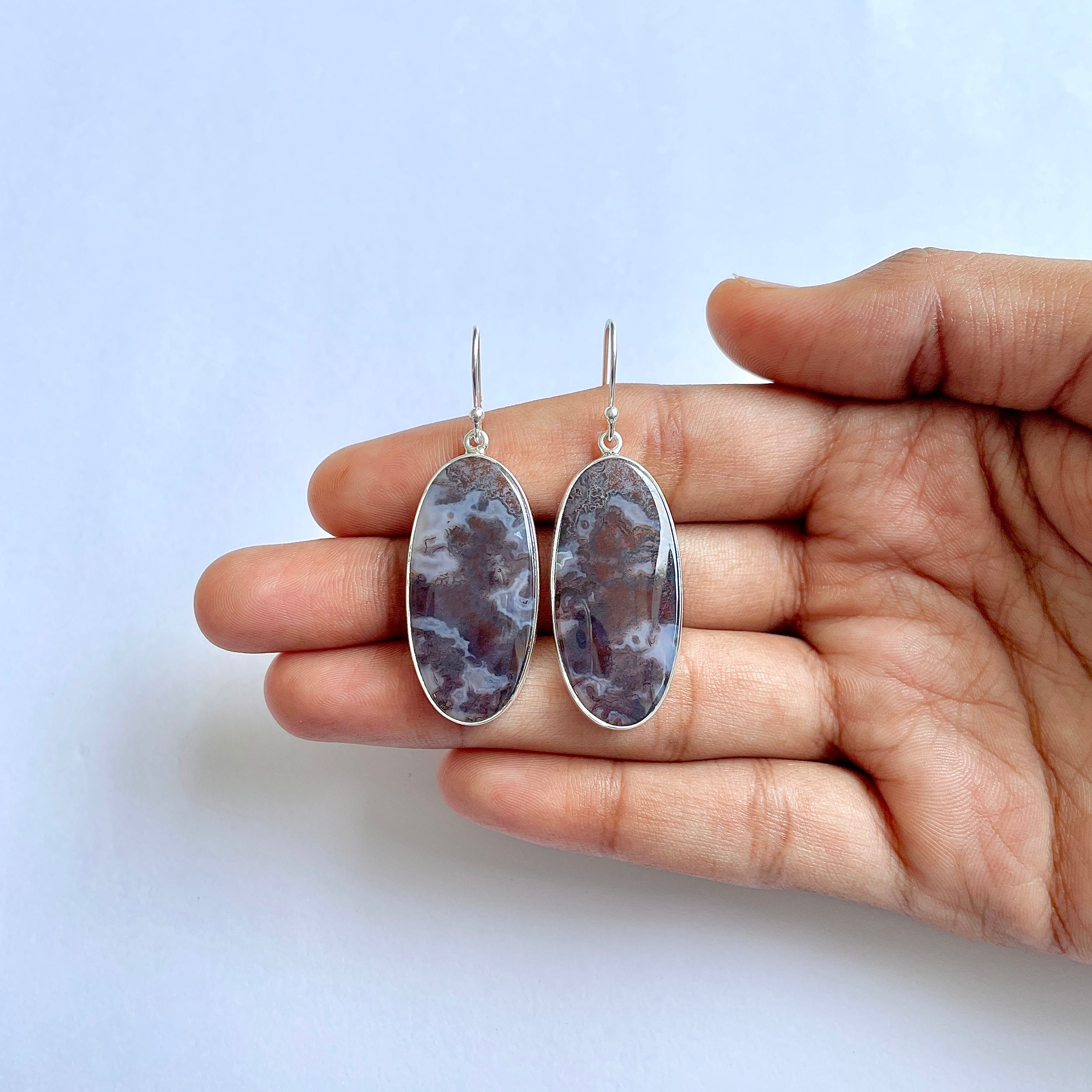 Moss Agate Earring-(MOA-3-17)