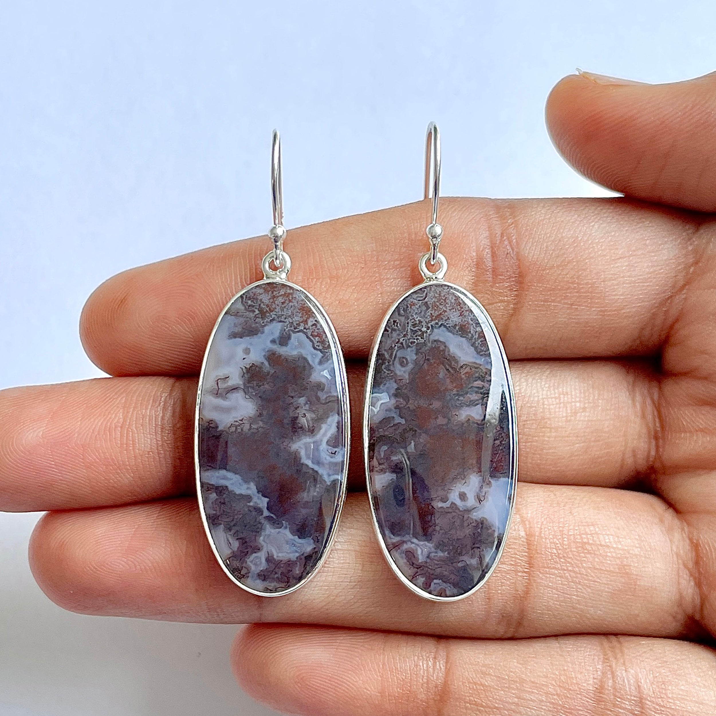 Moss Agate Earring-(MOA-3-17)