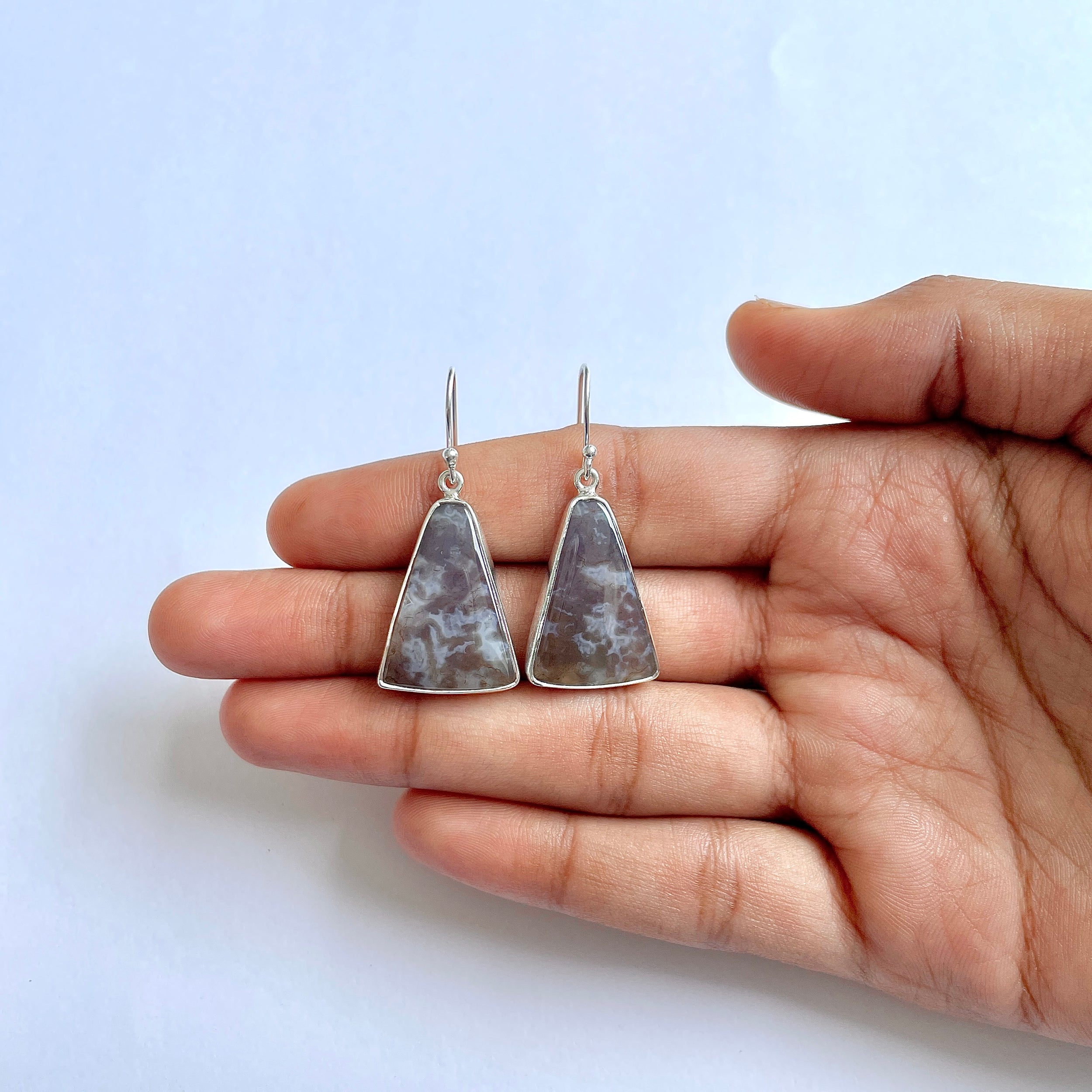 Moss Agate Earring-(MOA-3-19)