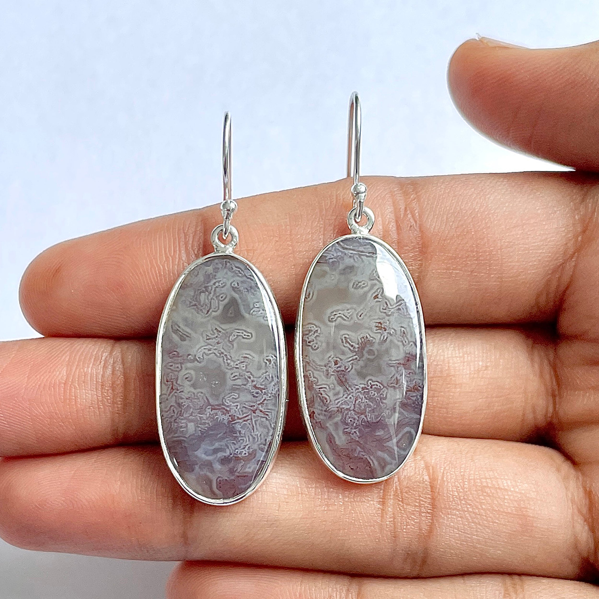 Moss Agate Earring-(MOA-3-26)