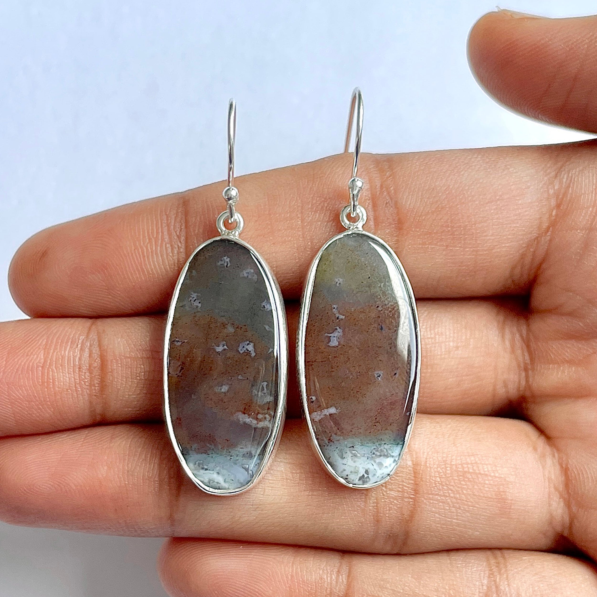 Moss Agate Earring-(MOA-3-27)