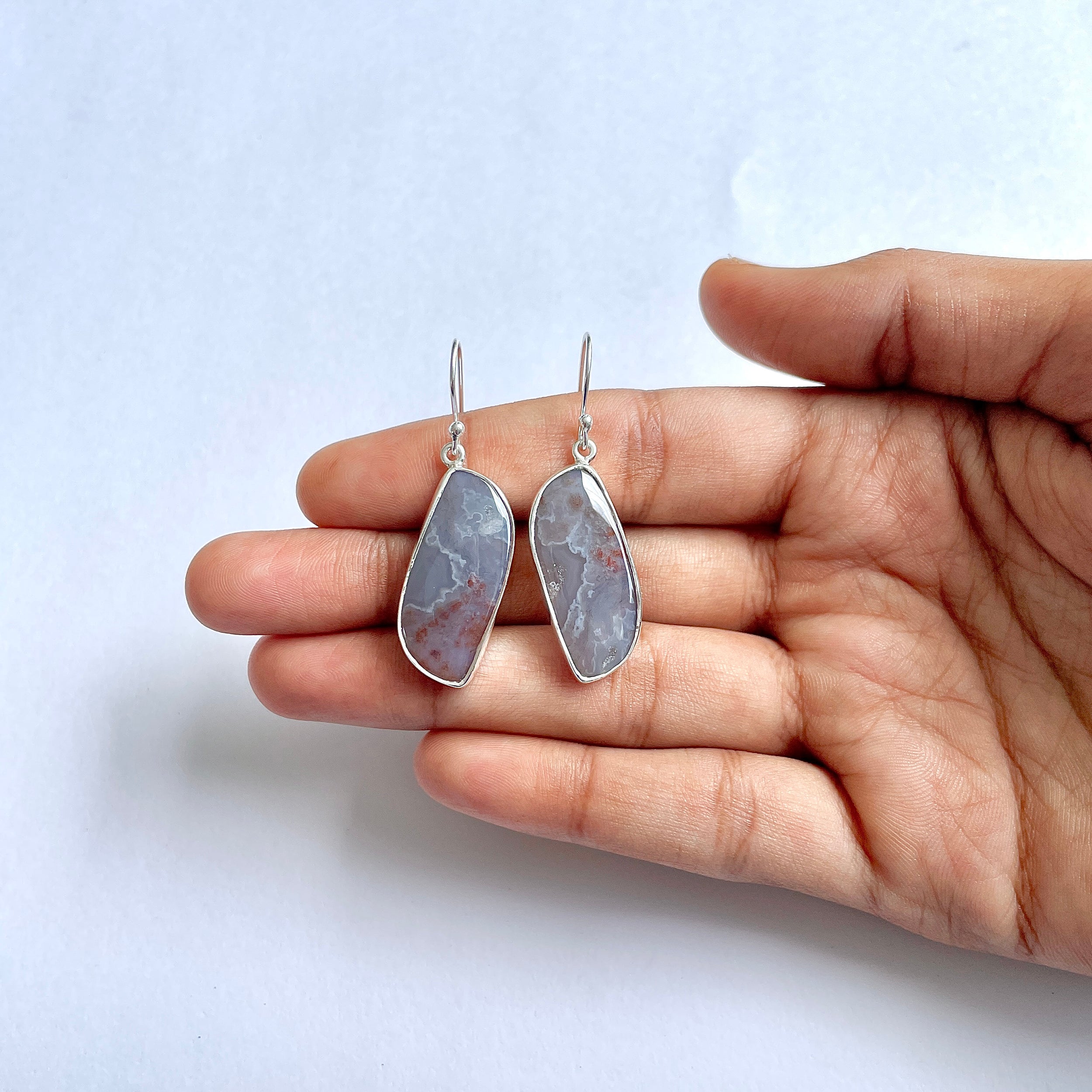 Moss Agate Earring-(MOA-3-29)