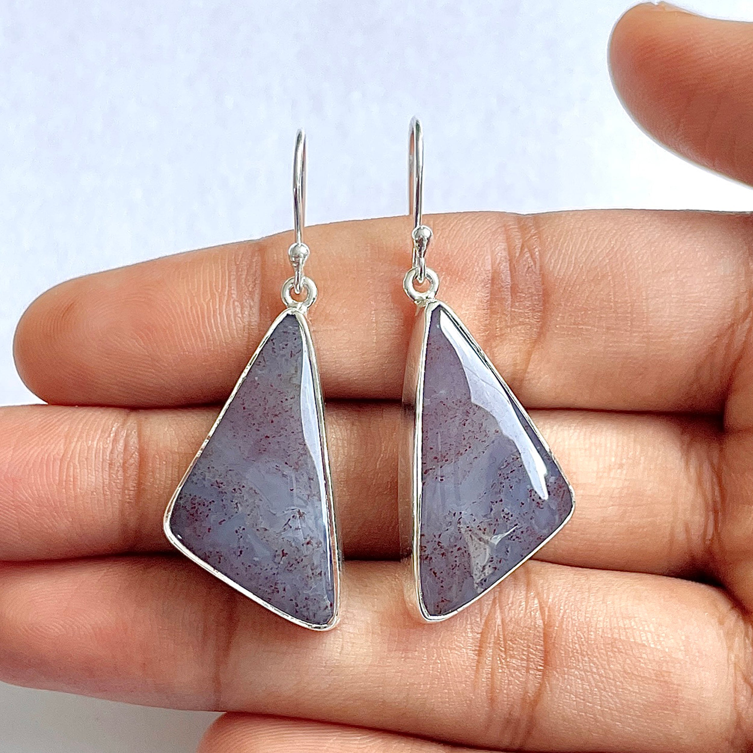 Moss Agate Earring-(MOA-3-39)