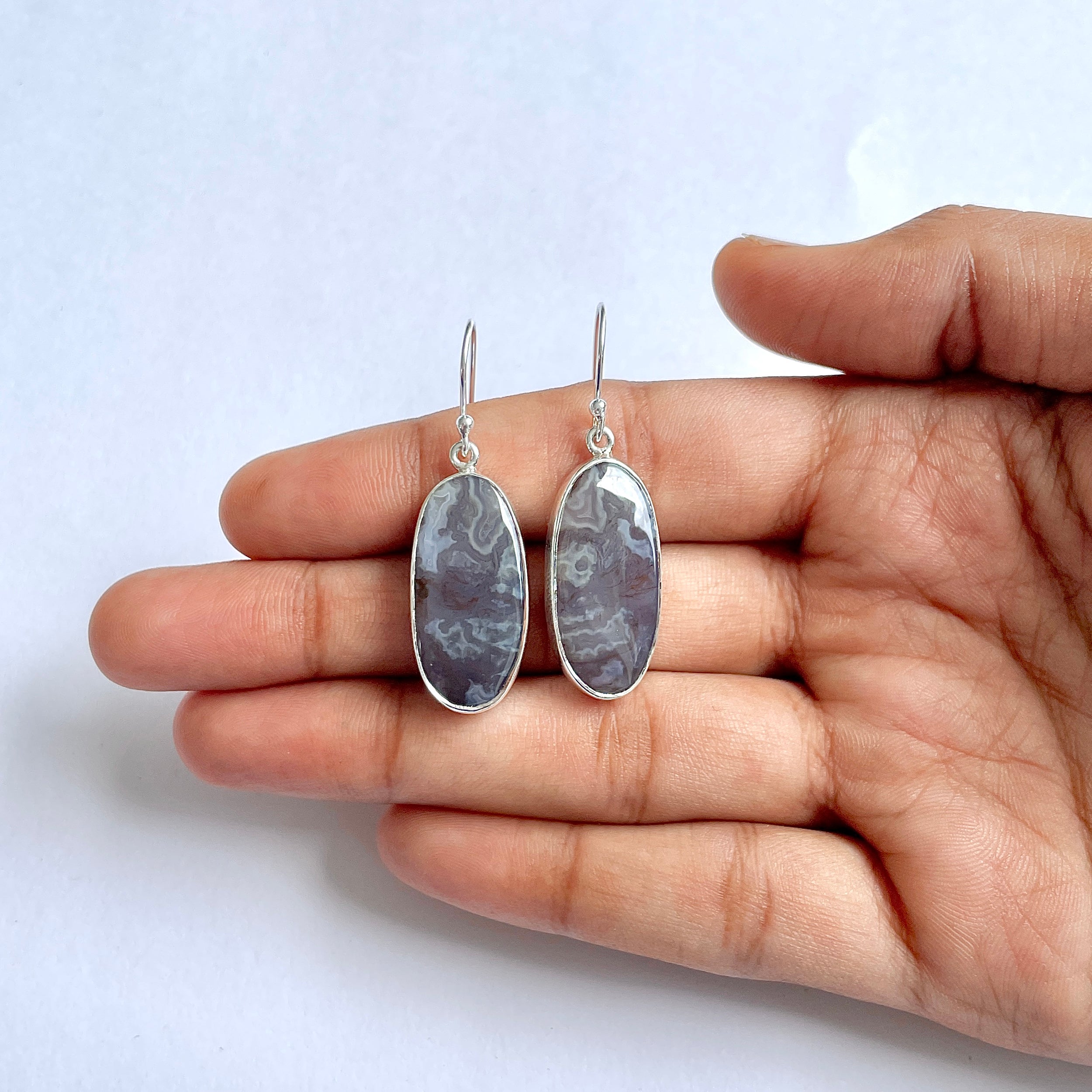 Moss Agate Earring-(MOA-3-4)