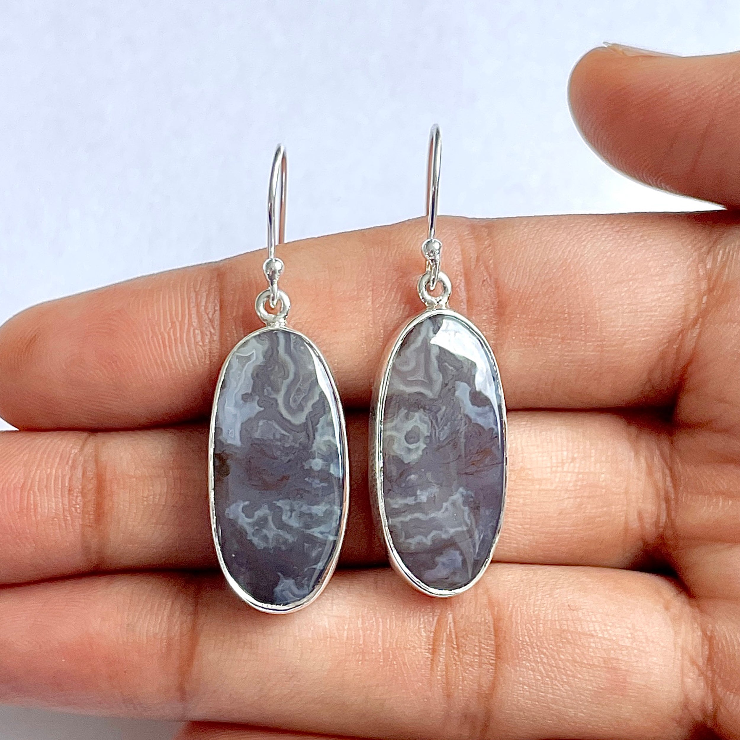 Moss Agate Earring-(MOA-3-4)