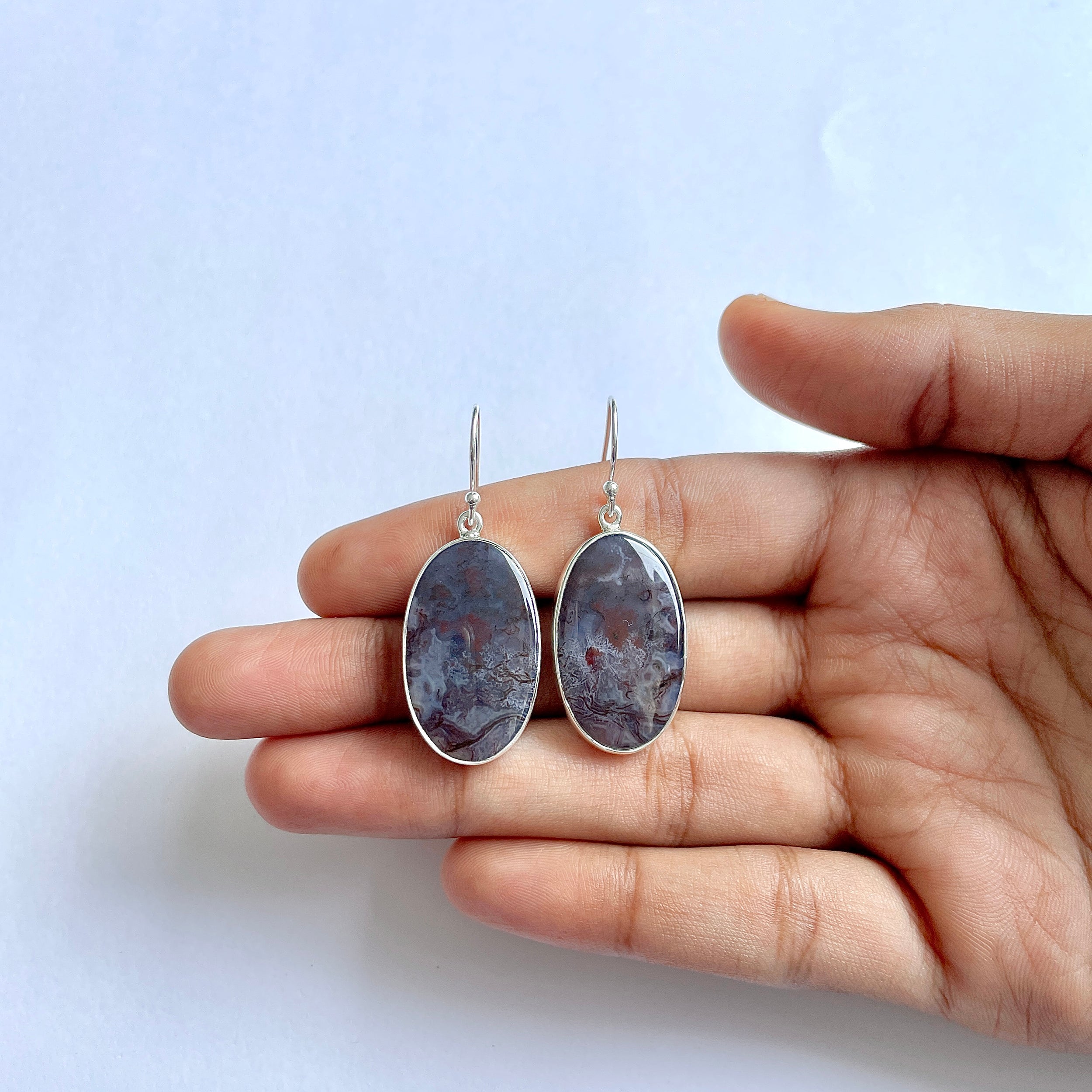 Moss Agate Earring-(MOA-3-46)