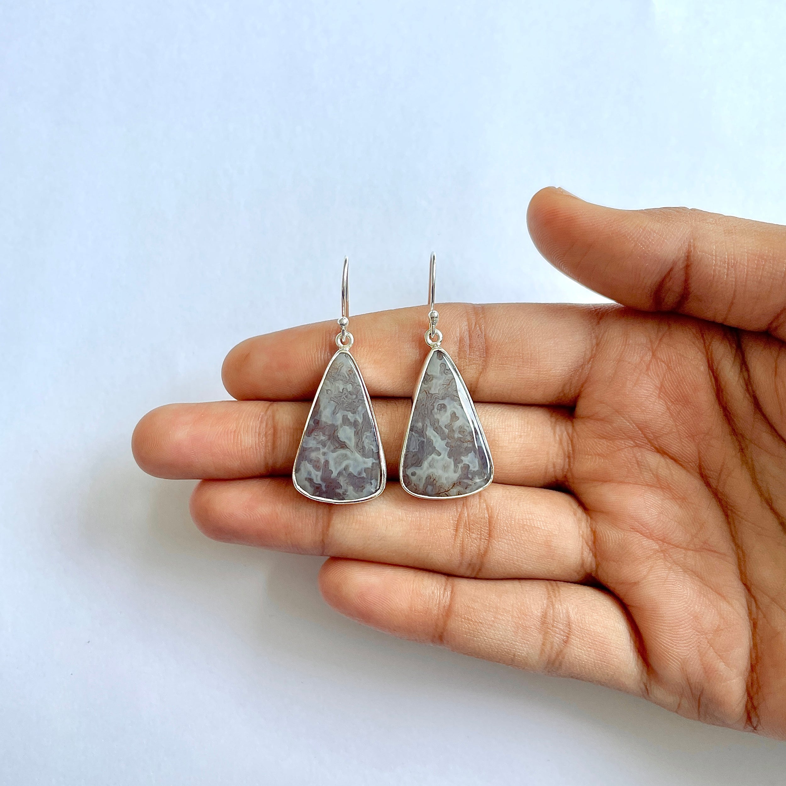 Moss Agate Earring-(MOA-3-51)