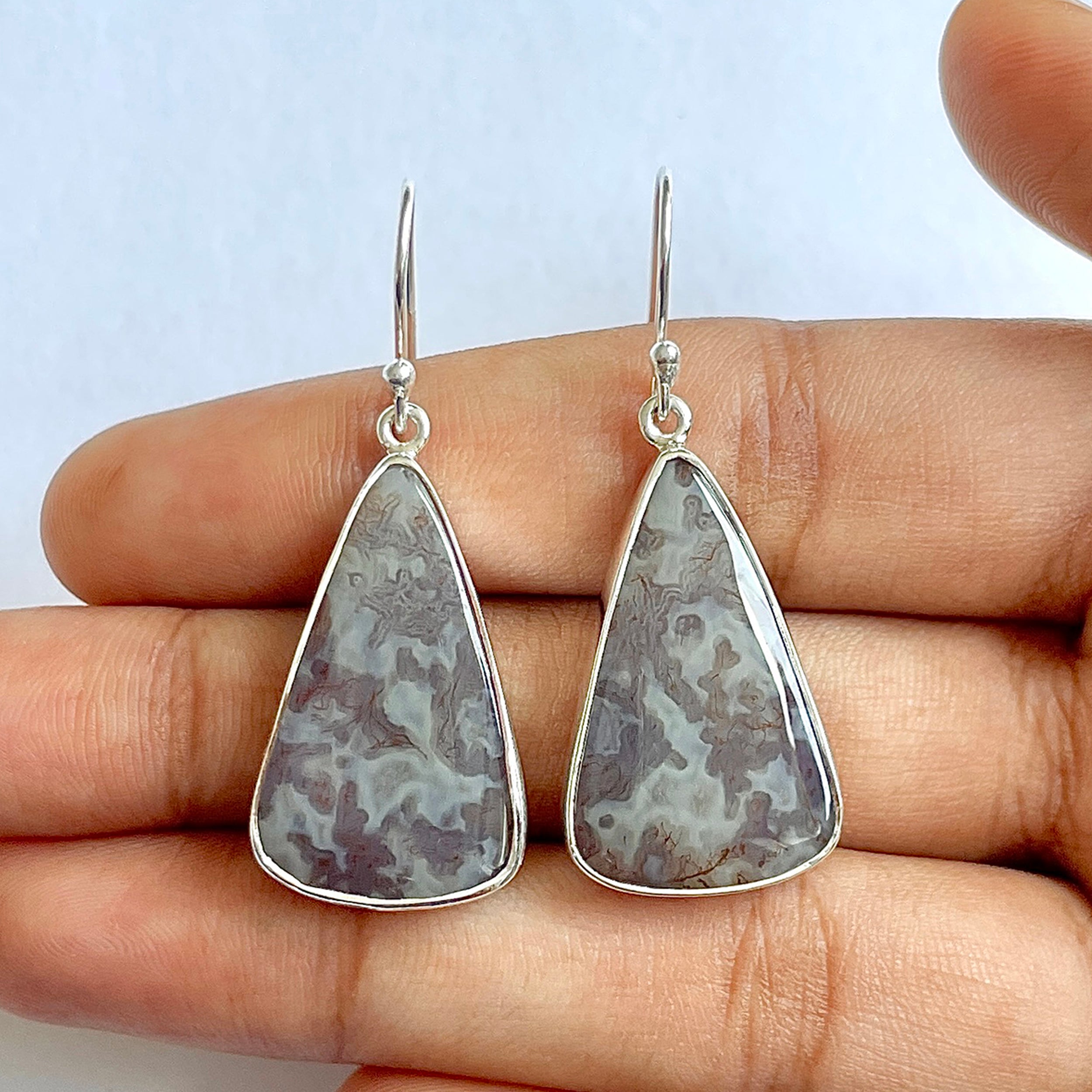 Moss Agate Earring-(MOA-3-51)