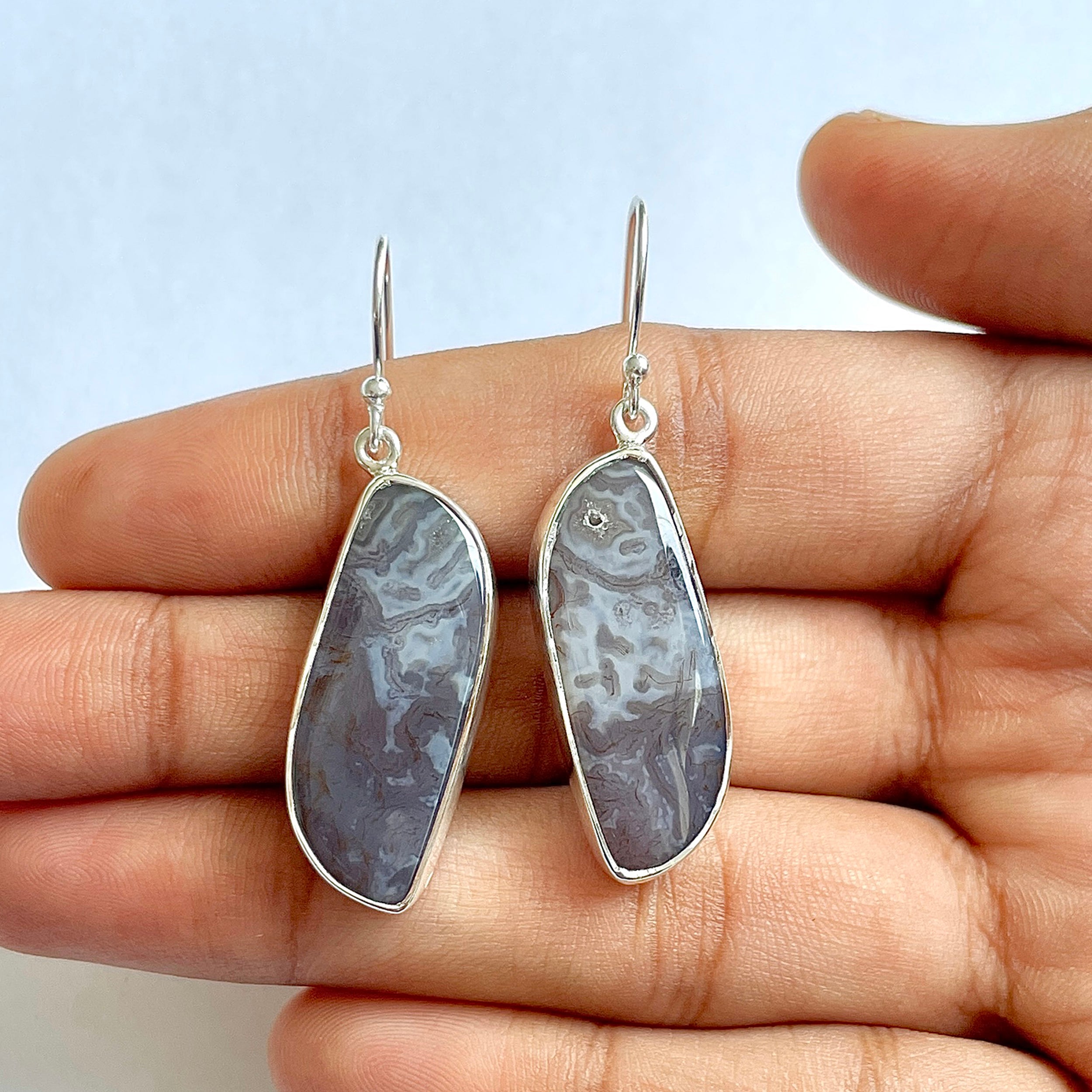 Moss Agate Earring-(MOA-3-54)