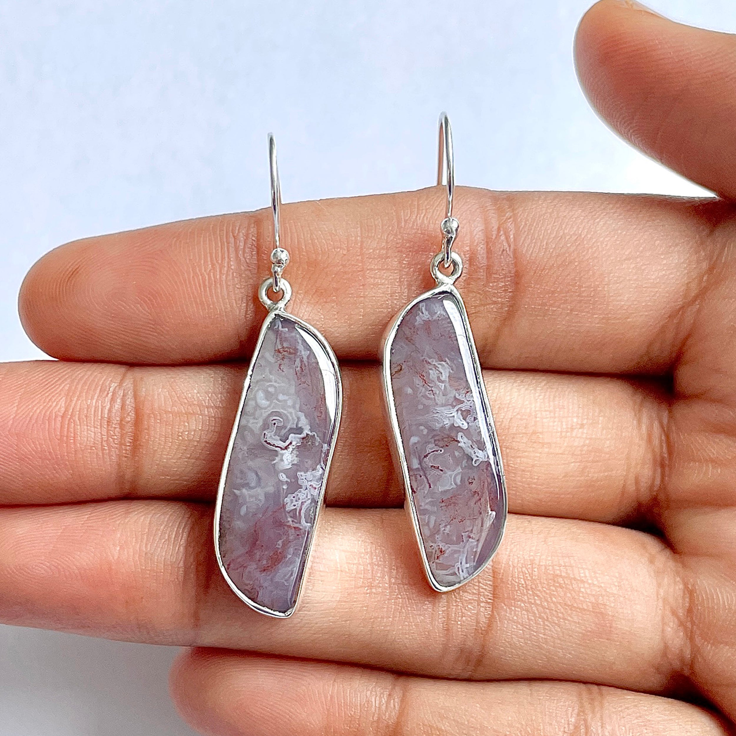 Moss Agate Earring-(MOA-3-7)