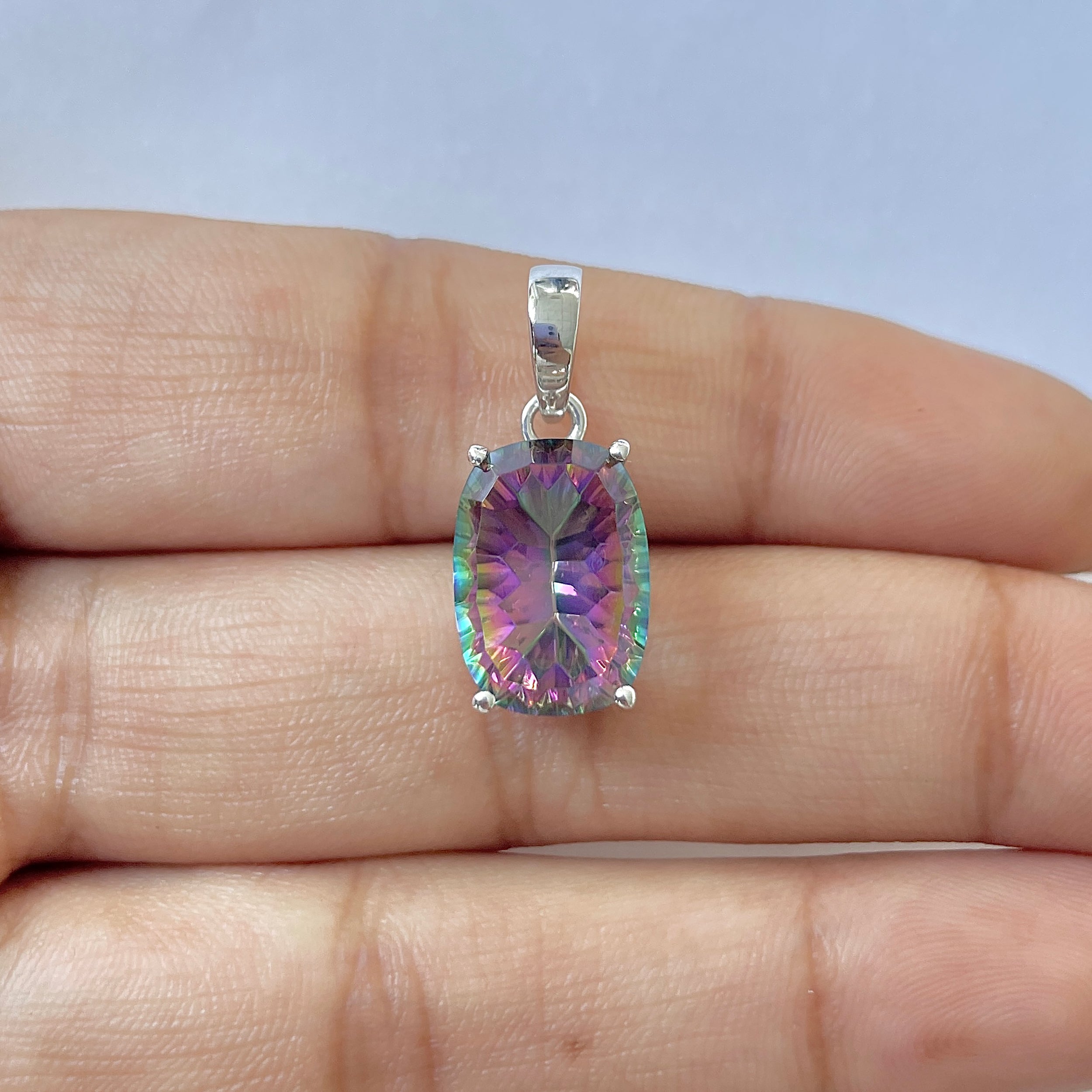 Mystic Topaz Pendant-(MST-RDP-476)