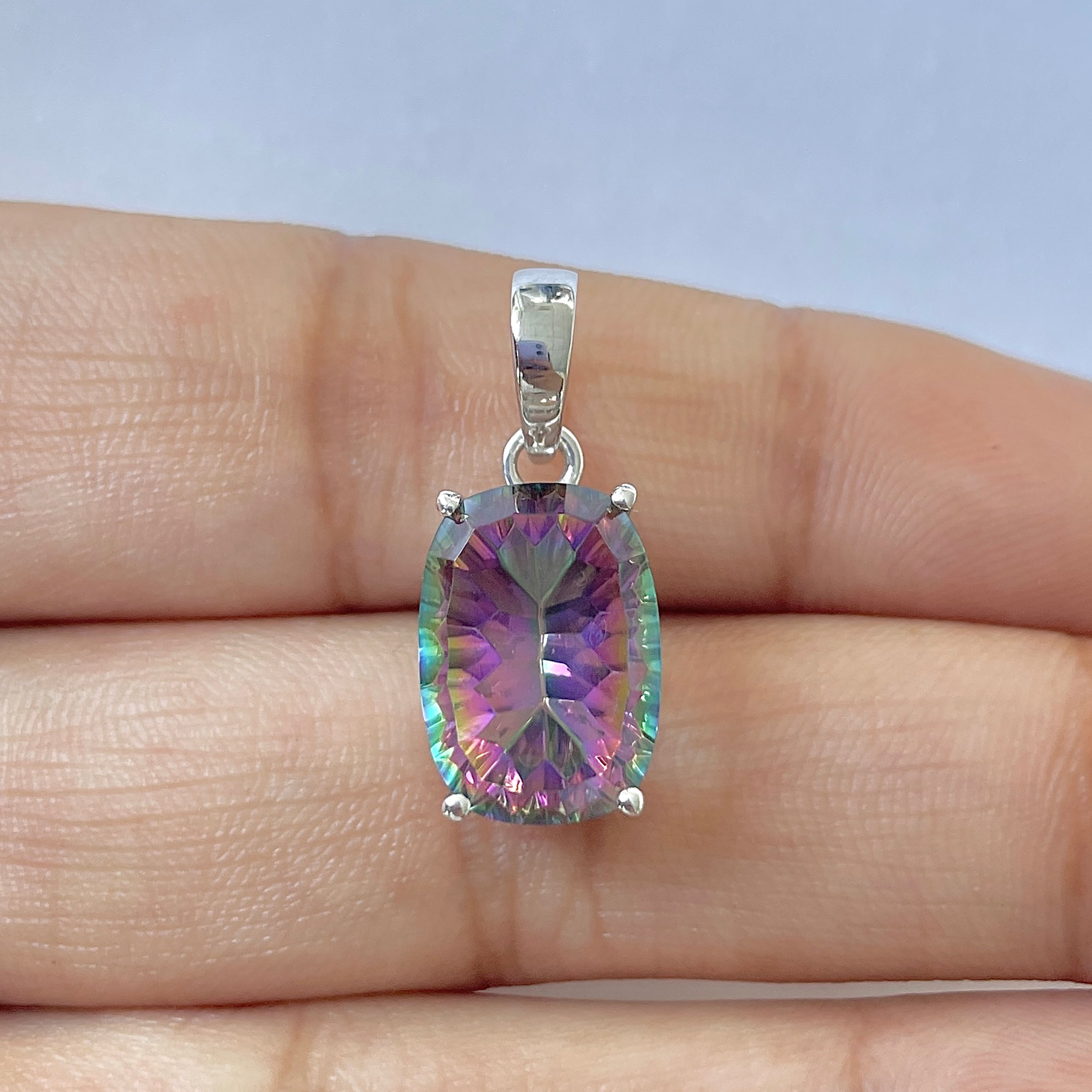 Mystic Topaz Pendant-(MST-RDP-476)