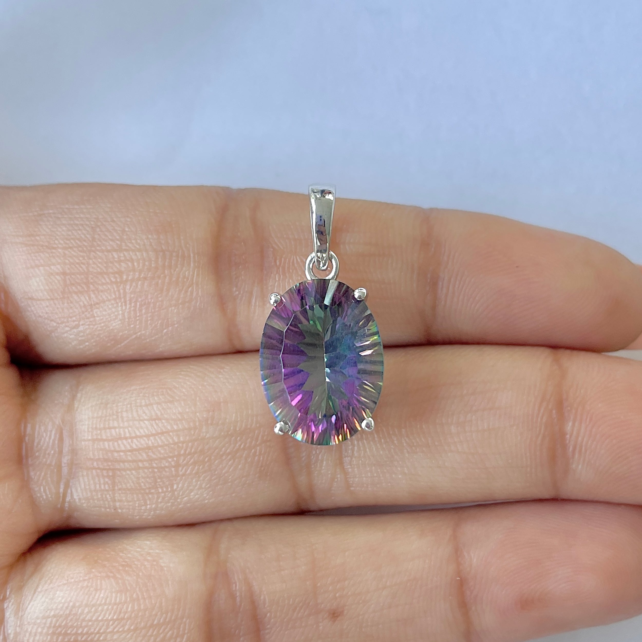 Mystic Topaz Pendant-(MST-RDP-479)