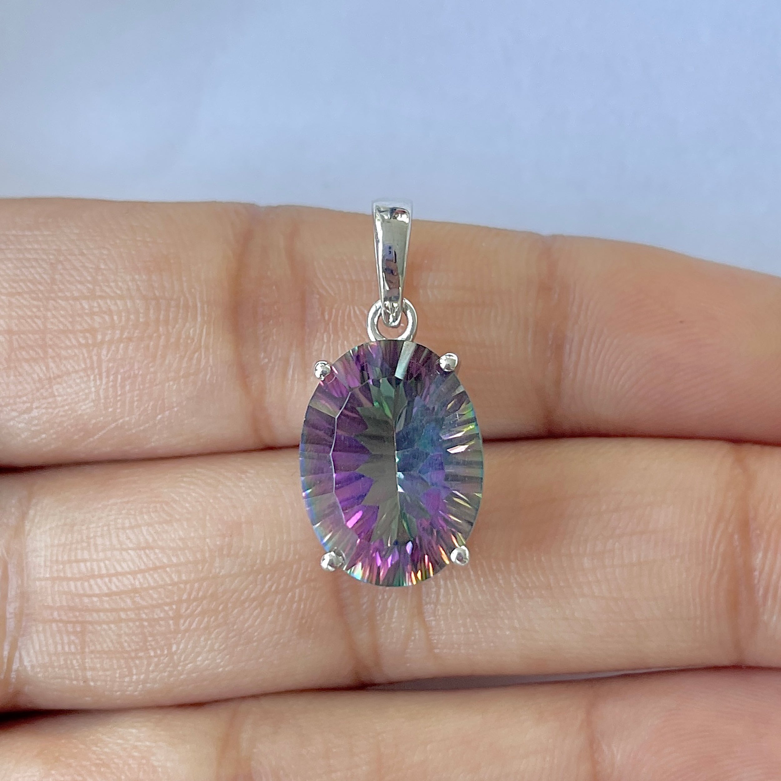 Mystic Topaz Pendant-(MST-RDP-479)