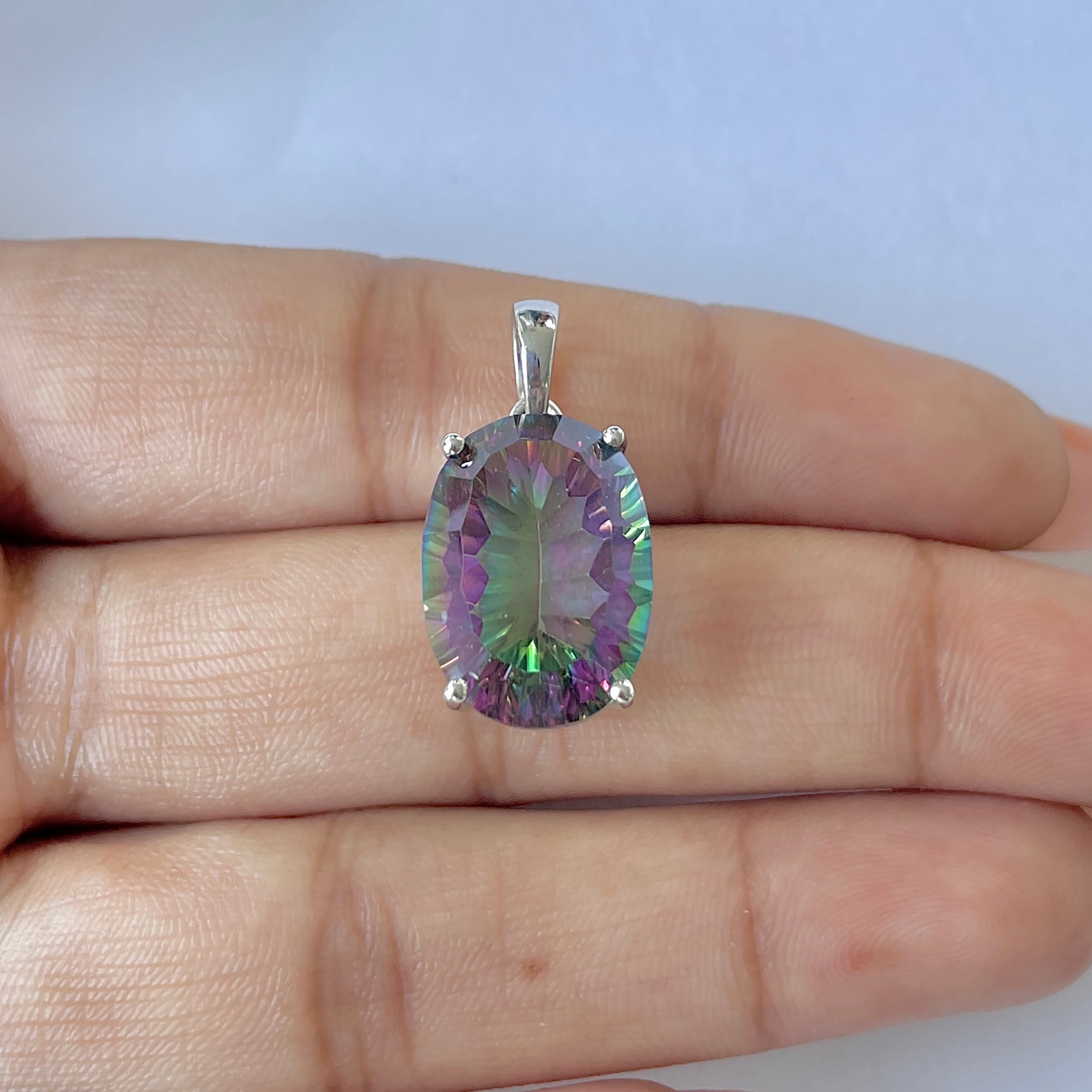 Mystic Topaz Pendant-(MST-RDP-480)