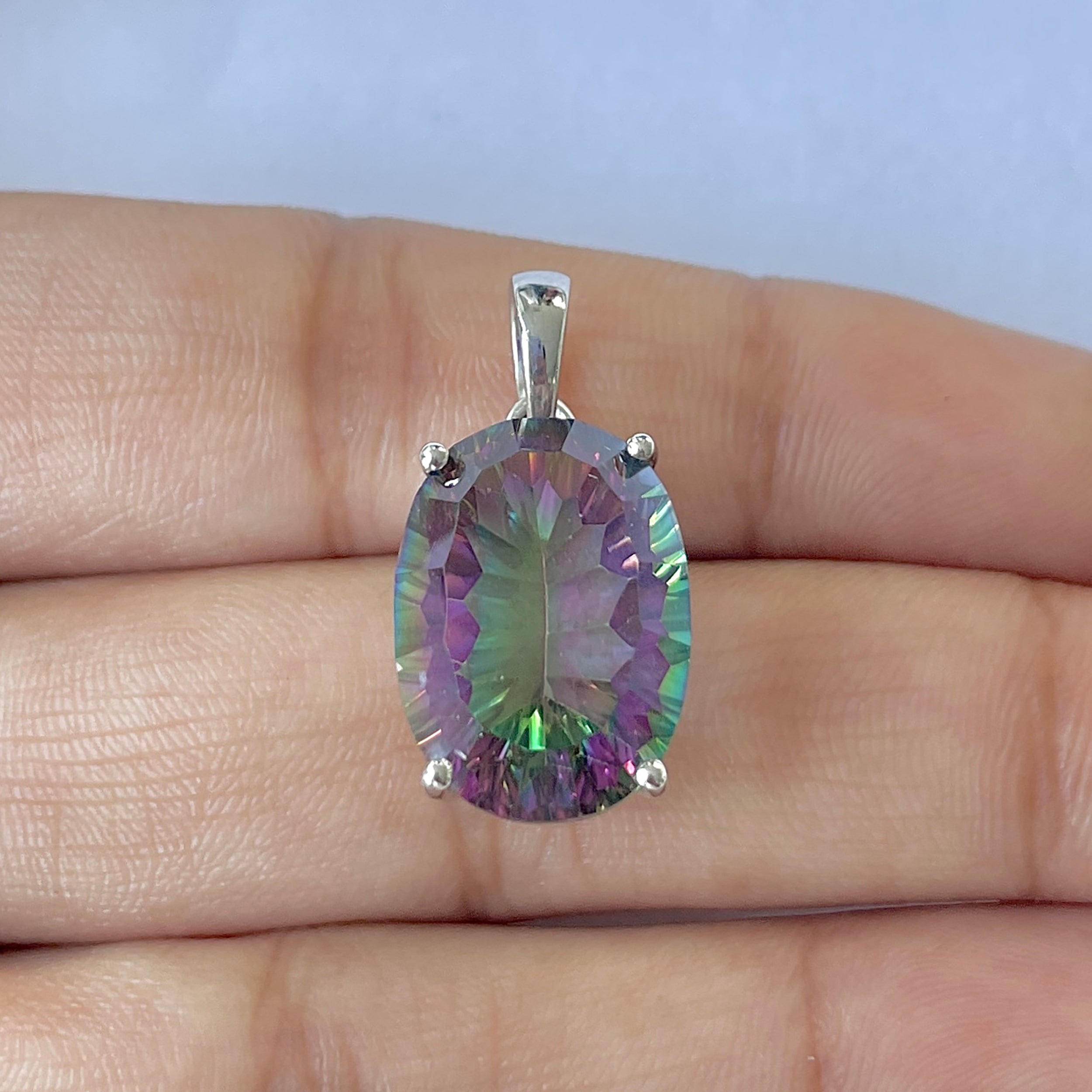 Mystic Topaz Pendant-(MST-RDP-480)