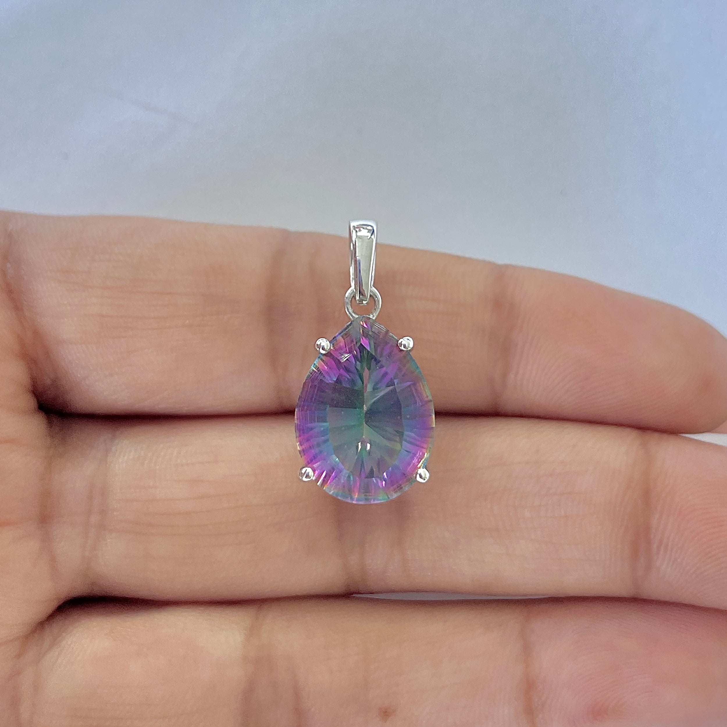 Mystic Topaz Pendant-(MST-RDP-481)