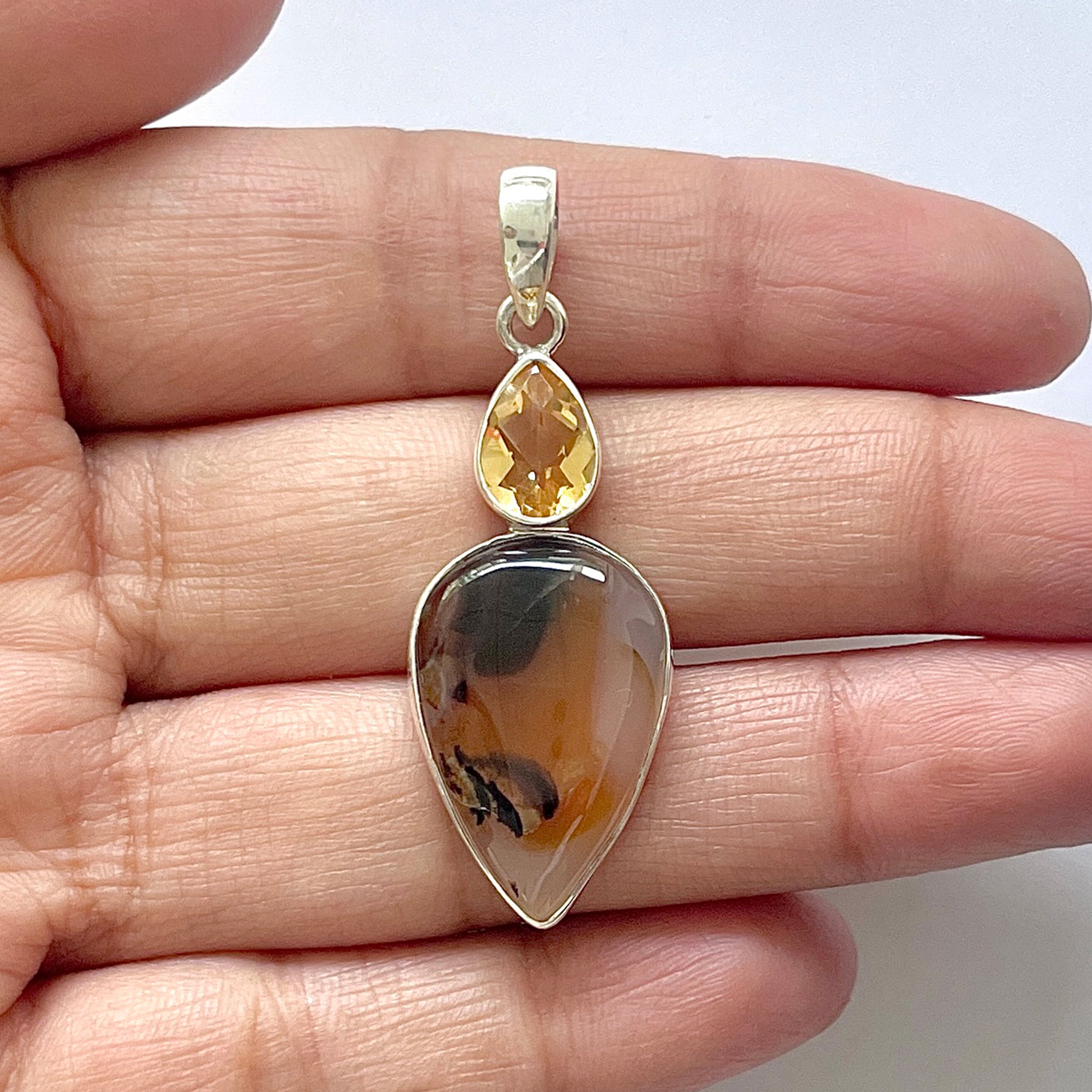 Montana Agate Pendant-(MTA-1-16)